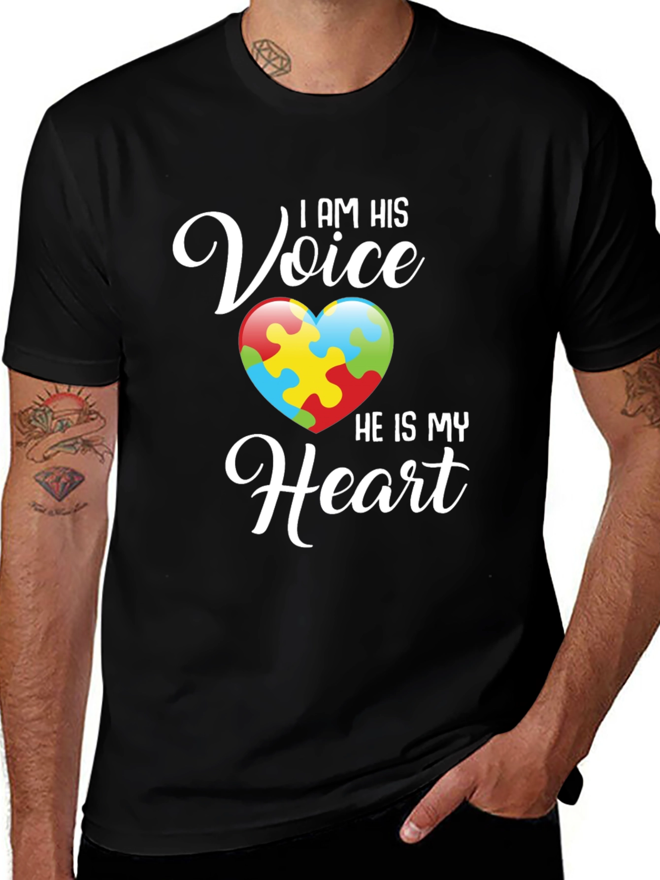 Autism Awareness T-Shirt - I Am His Voice Heart