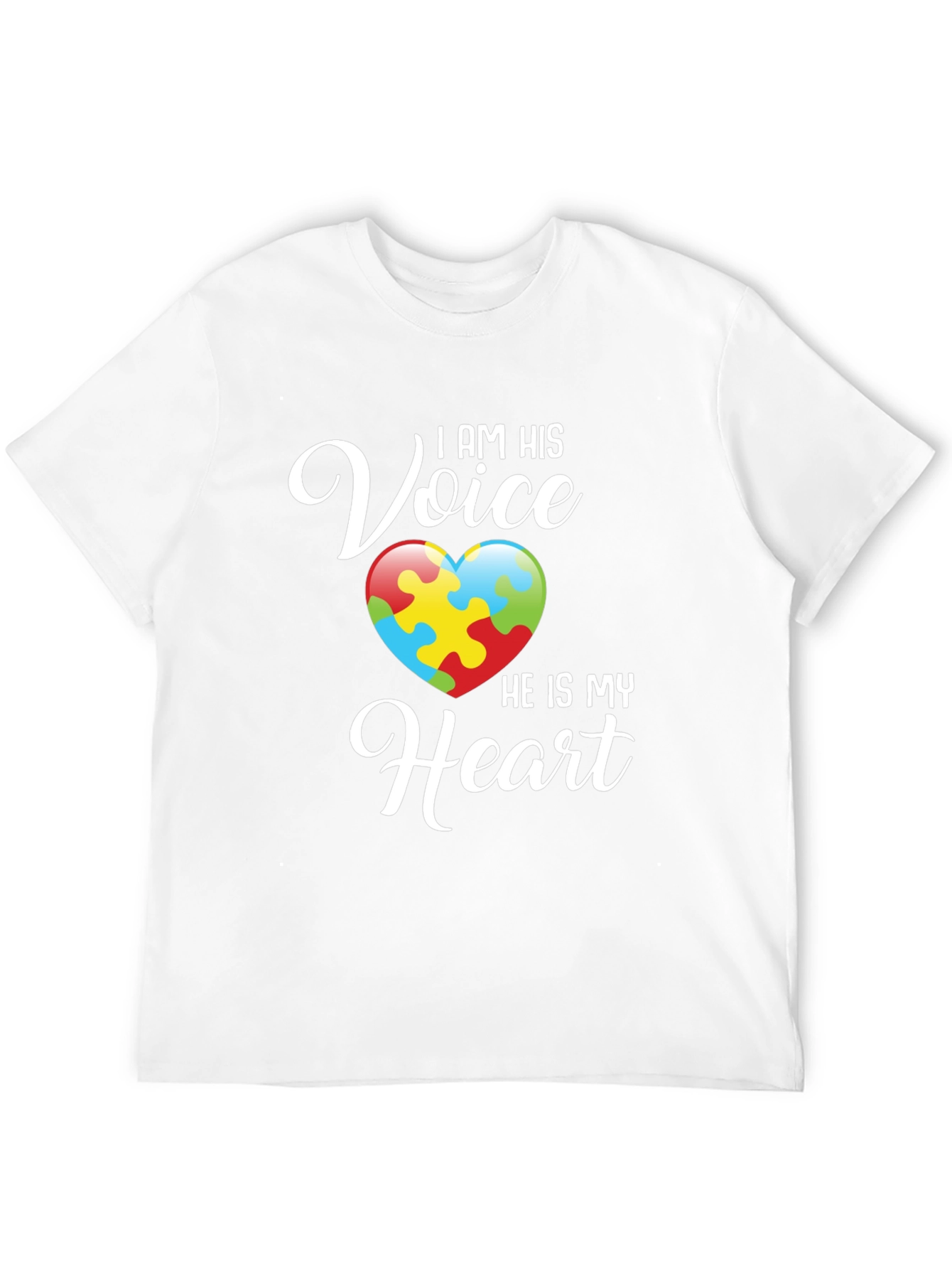 Autism Awareness T-Shirt - I Am His Voice Heart