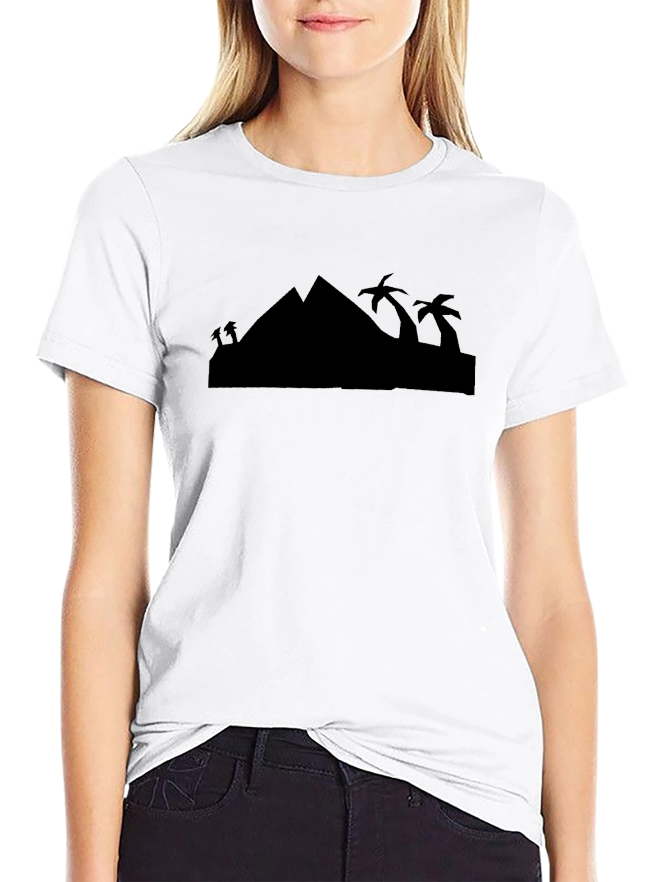 Black Pyramid & Palm Tree Graphic Tee