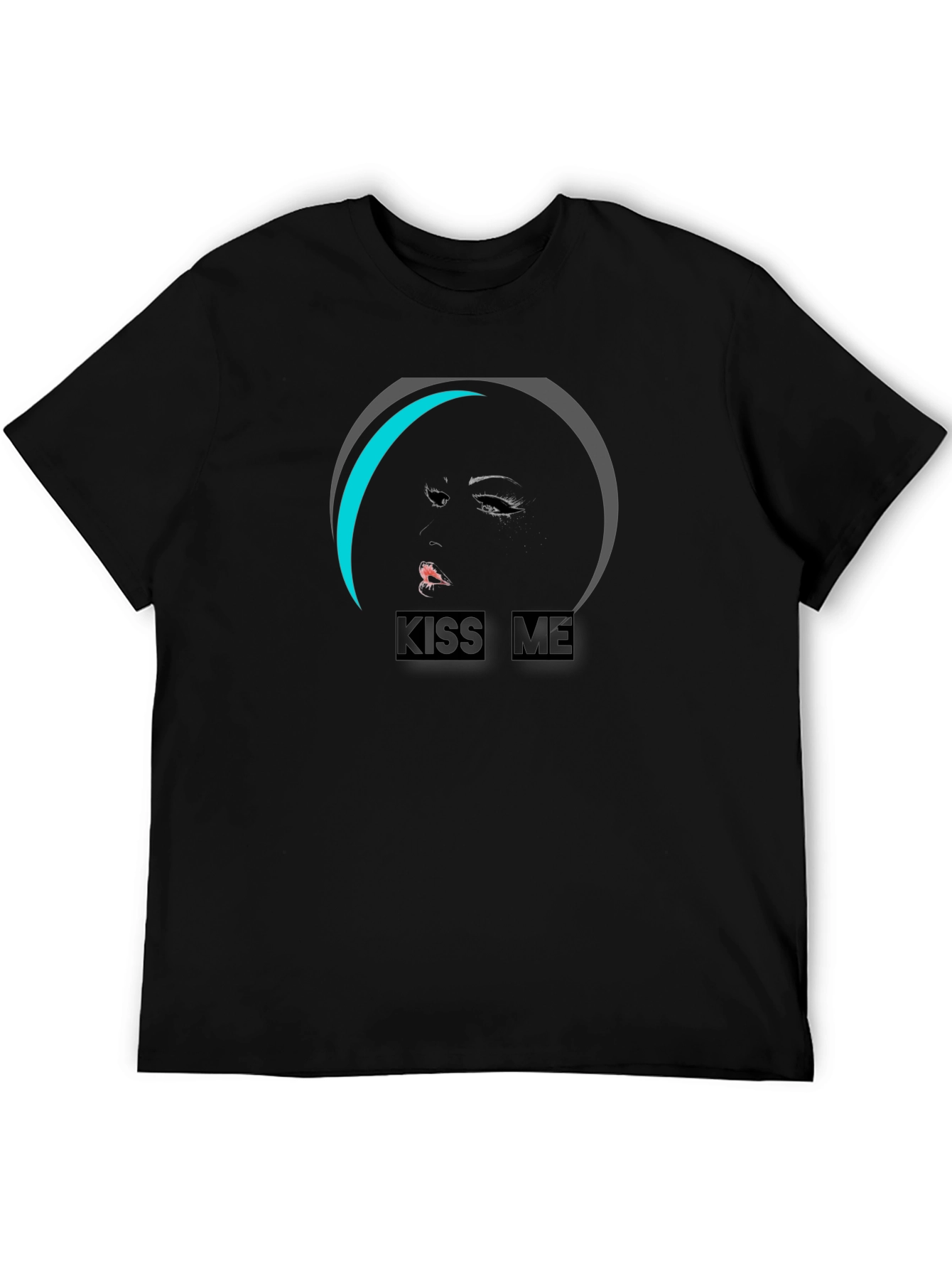 Kiss Me Graphic Tee - Stylish Black Cotton T-Shirt