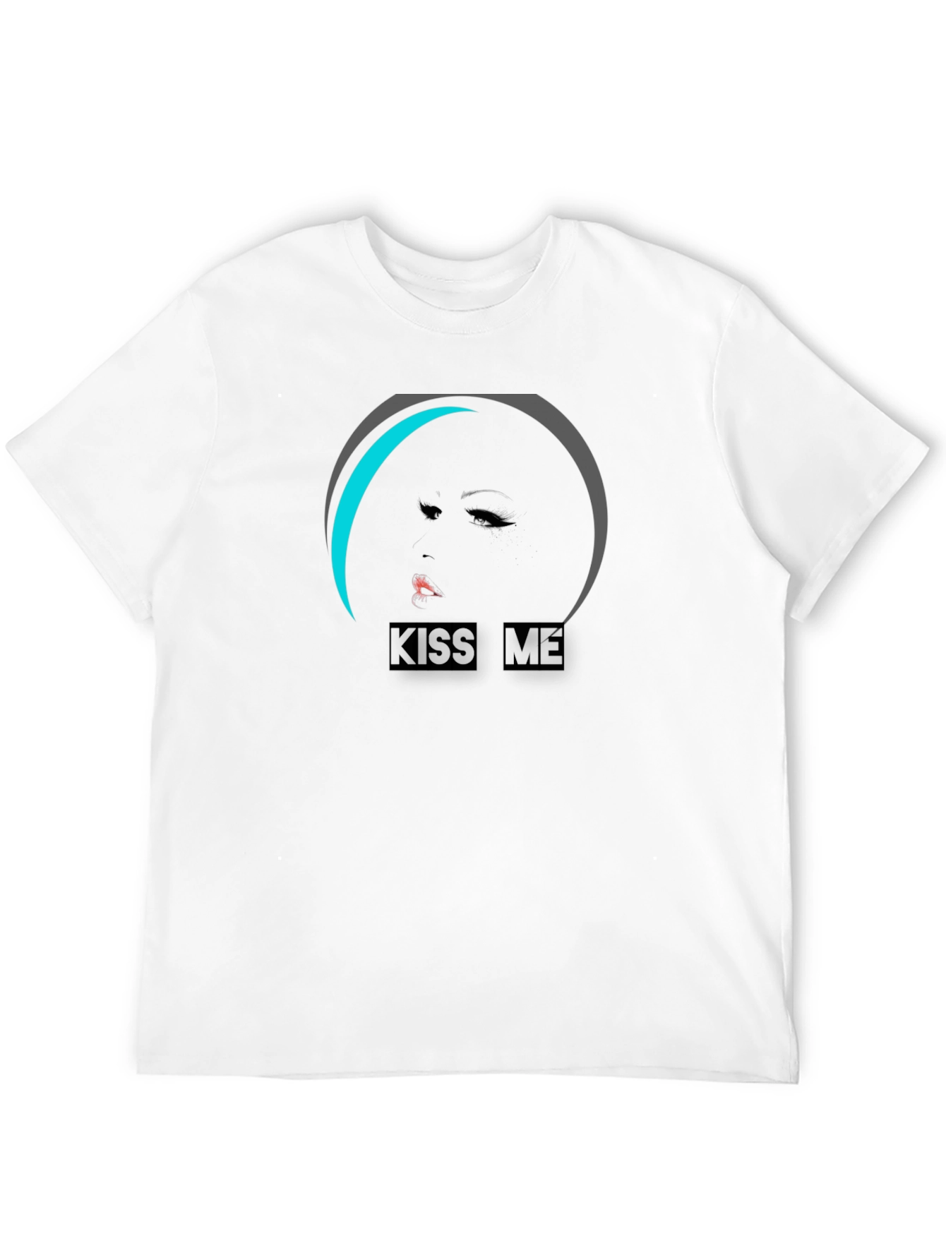 Kiss Me Graphic Tee - Stylish Black Cotton T-Shirt