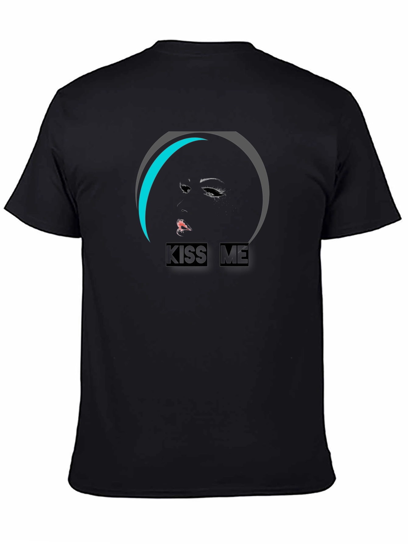 Kiss Me Graphic Tee - Stylish Black Cotton T-Shirt