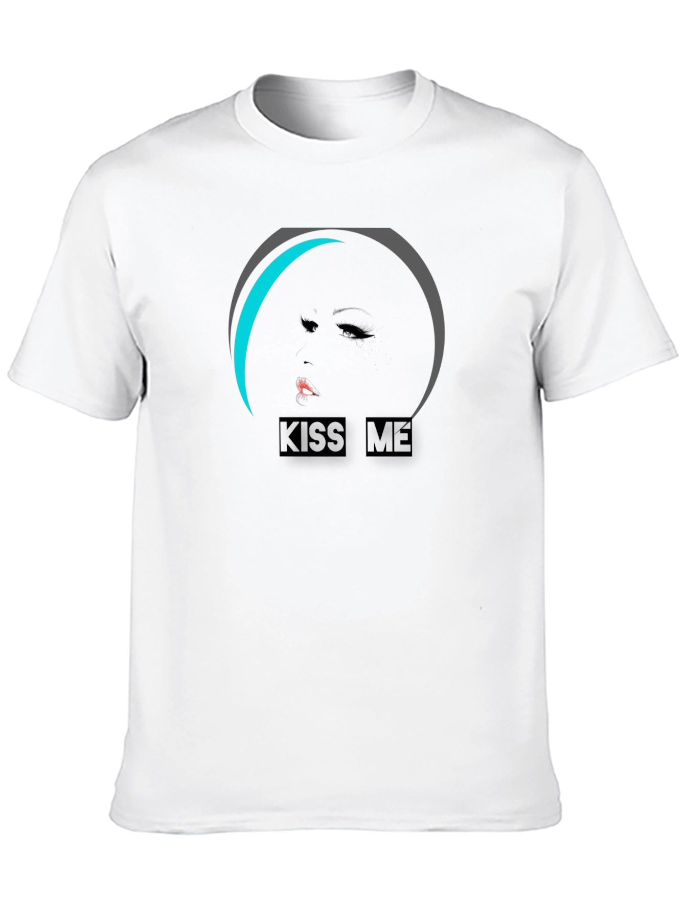 Kiss Me Graphic Tee - Stylish Black Cotton T-Shirt