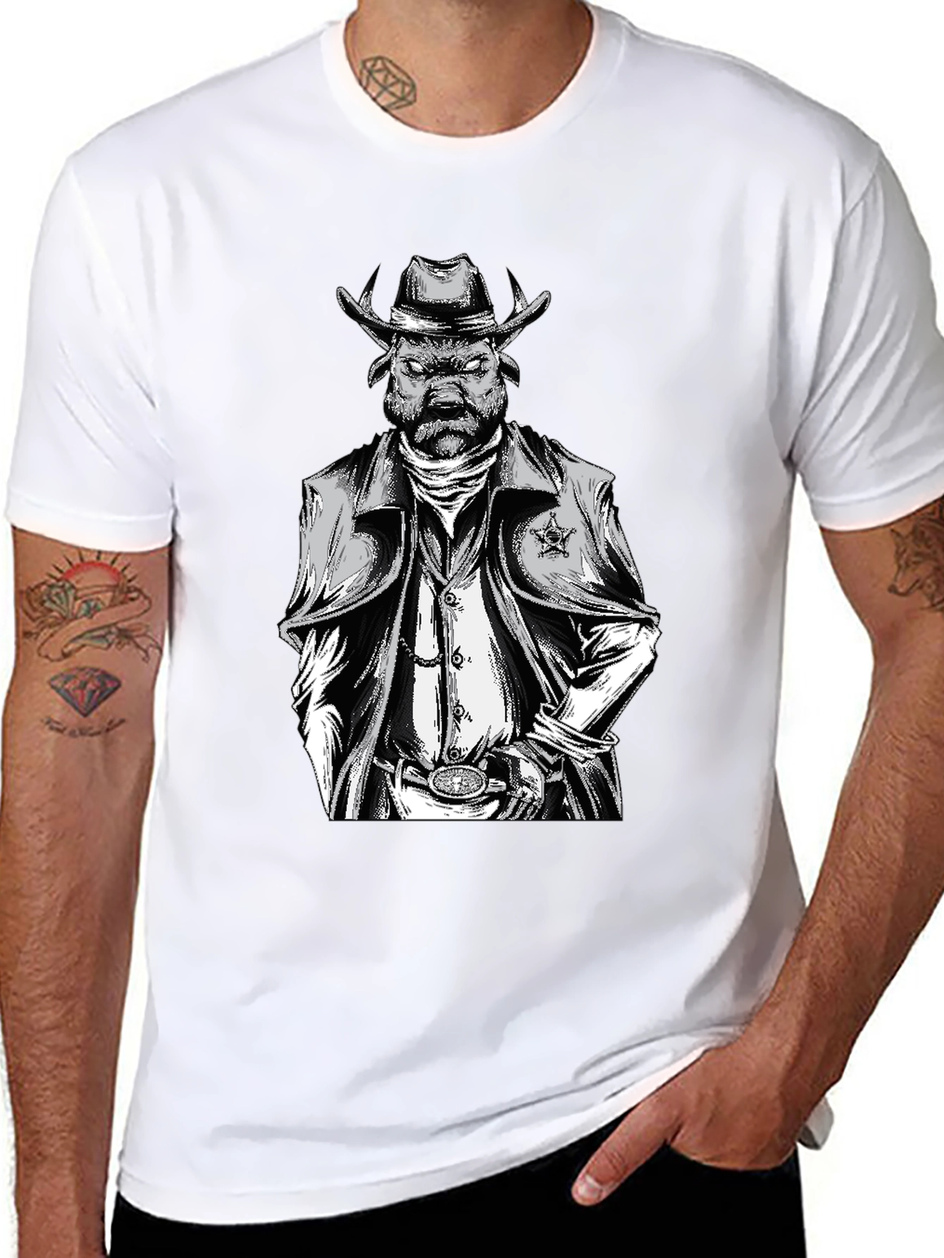 Cowboy Bull T-Shirt - Wild West Style