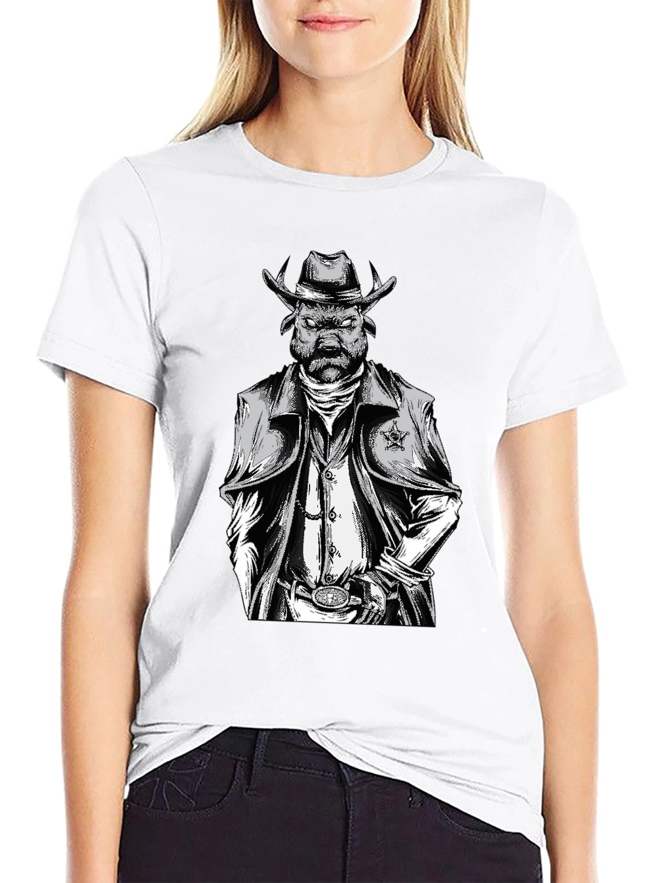 Cowboy Bull T-Shirt - Wild West Style