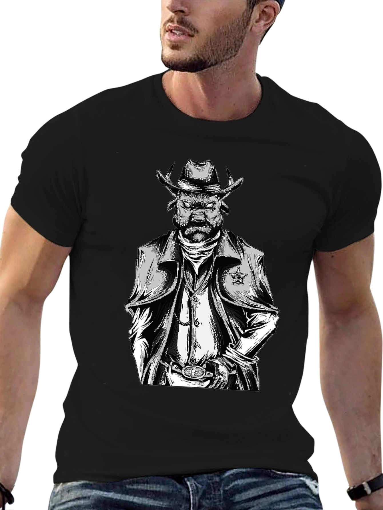 Cowboy Bull T-Shirt - Wild West Style