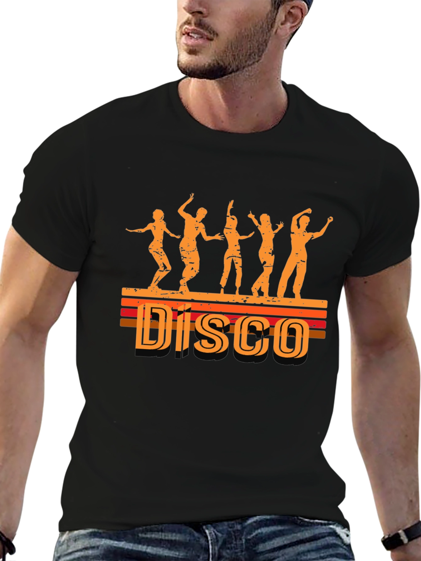 Retro Disco Dance T-Shirt - Black