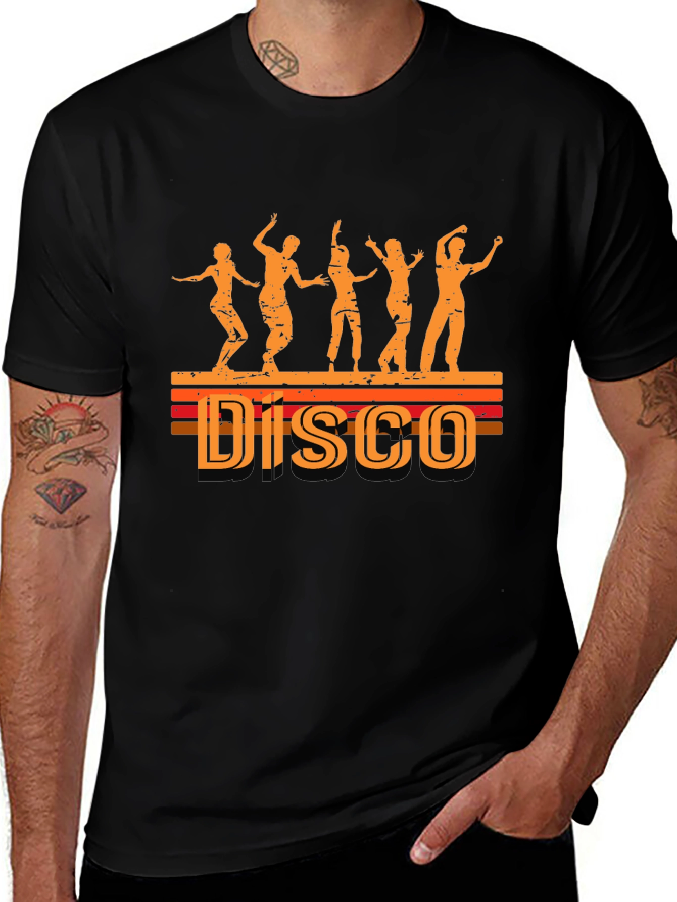 Retro Disco Dance T-Shirt - Black