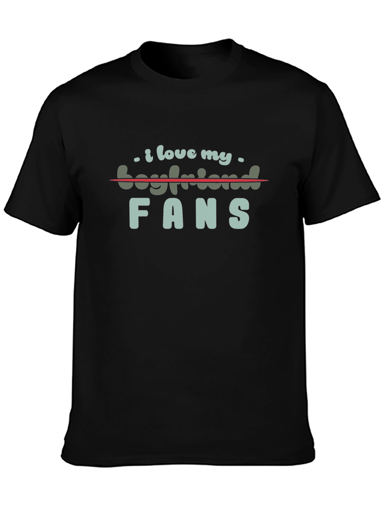 I Love My Boyfriend Fans Graphic Tee - Black