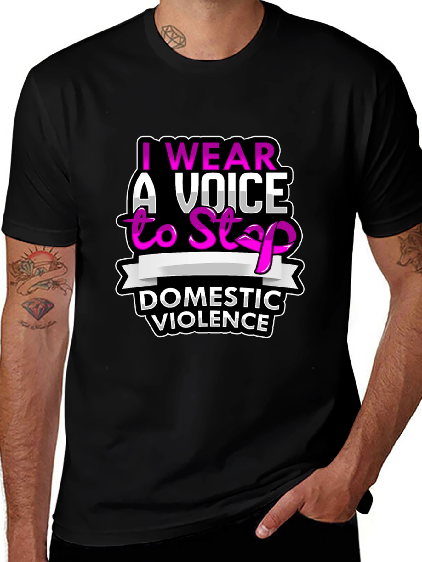 I Wear A Voice To Stop Domestic Violence T-Shirt