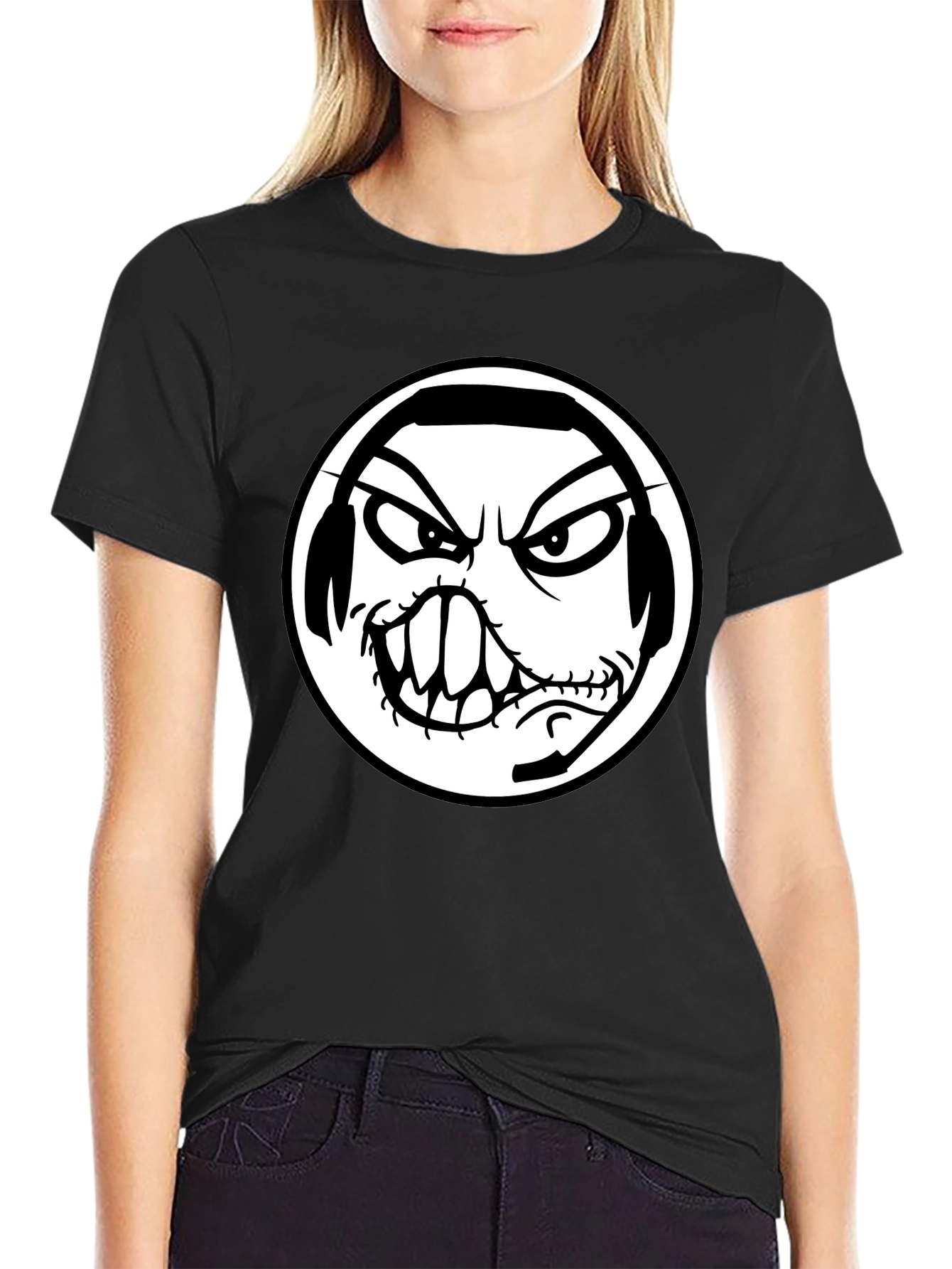 Graphic Tee: Black Shirt with Angry Gamer Design
