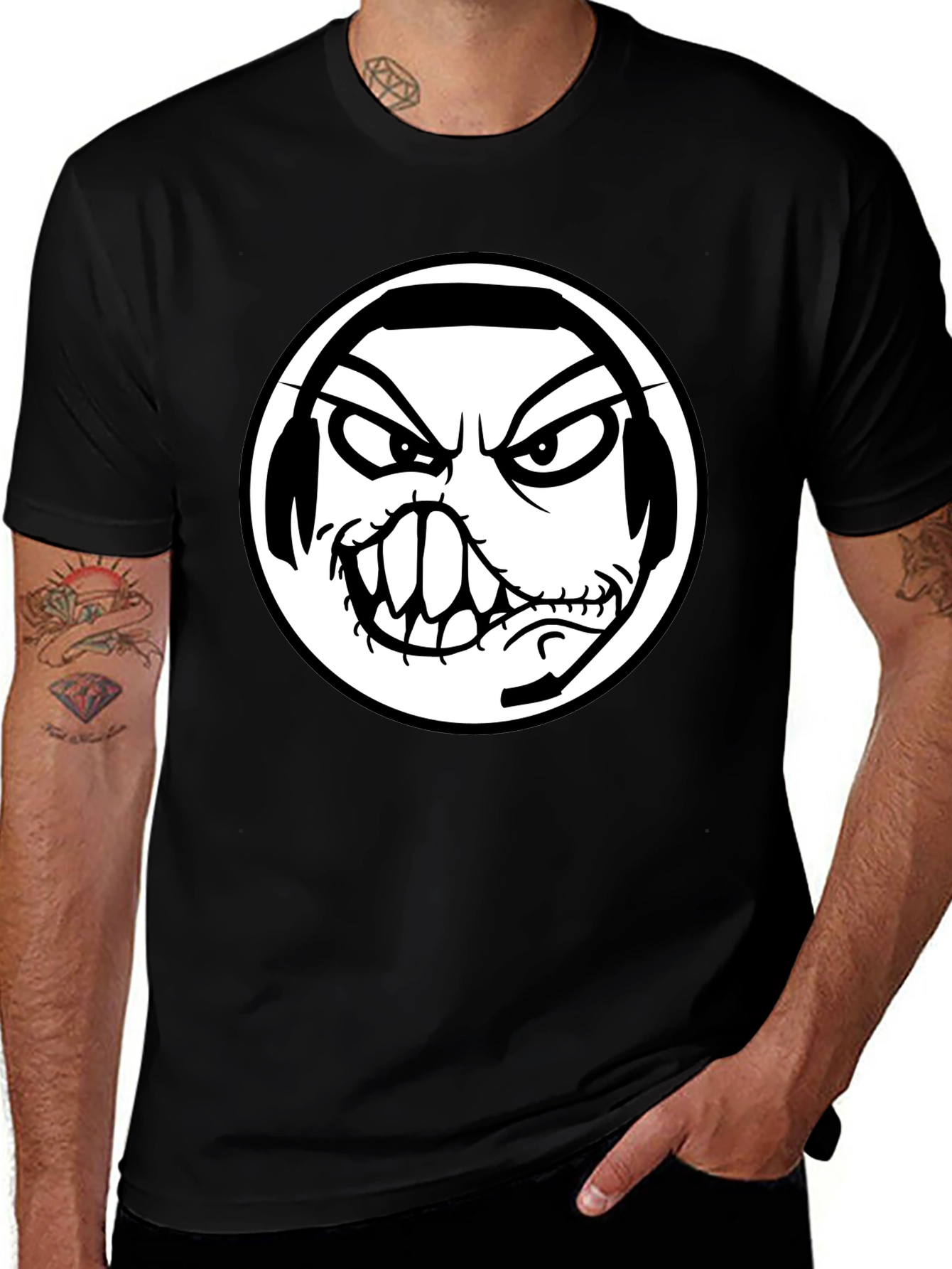 Graphic Tee: Black Shirt with Angry Gamer Design