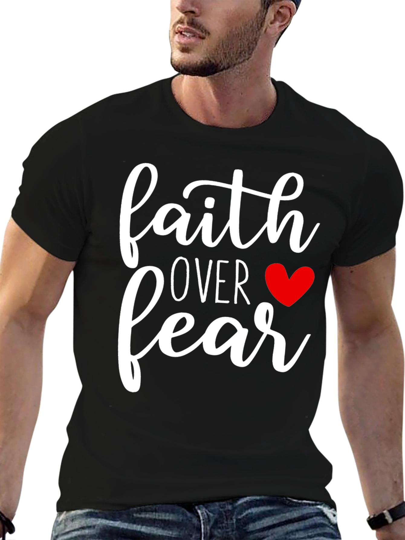Faith Over Fear Graphic Tee - Black