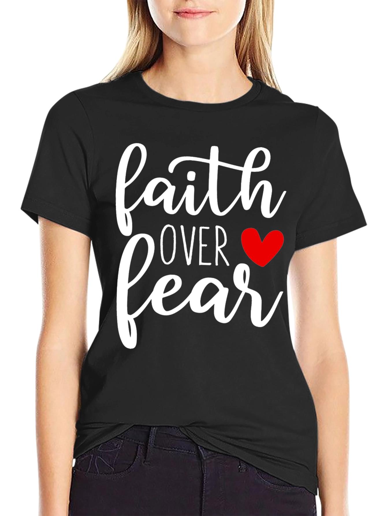Faith Over Fear Graphic Tee - Black