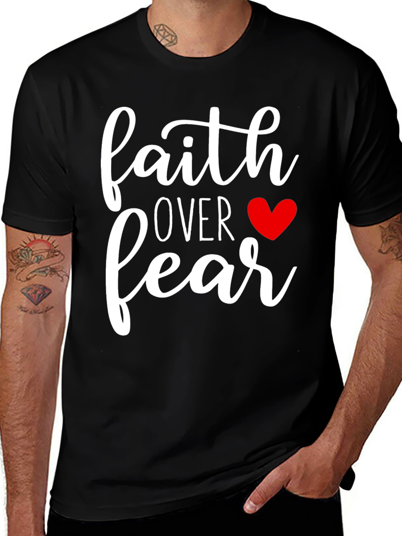 Faith Over Fear Graphic Tee - Black