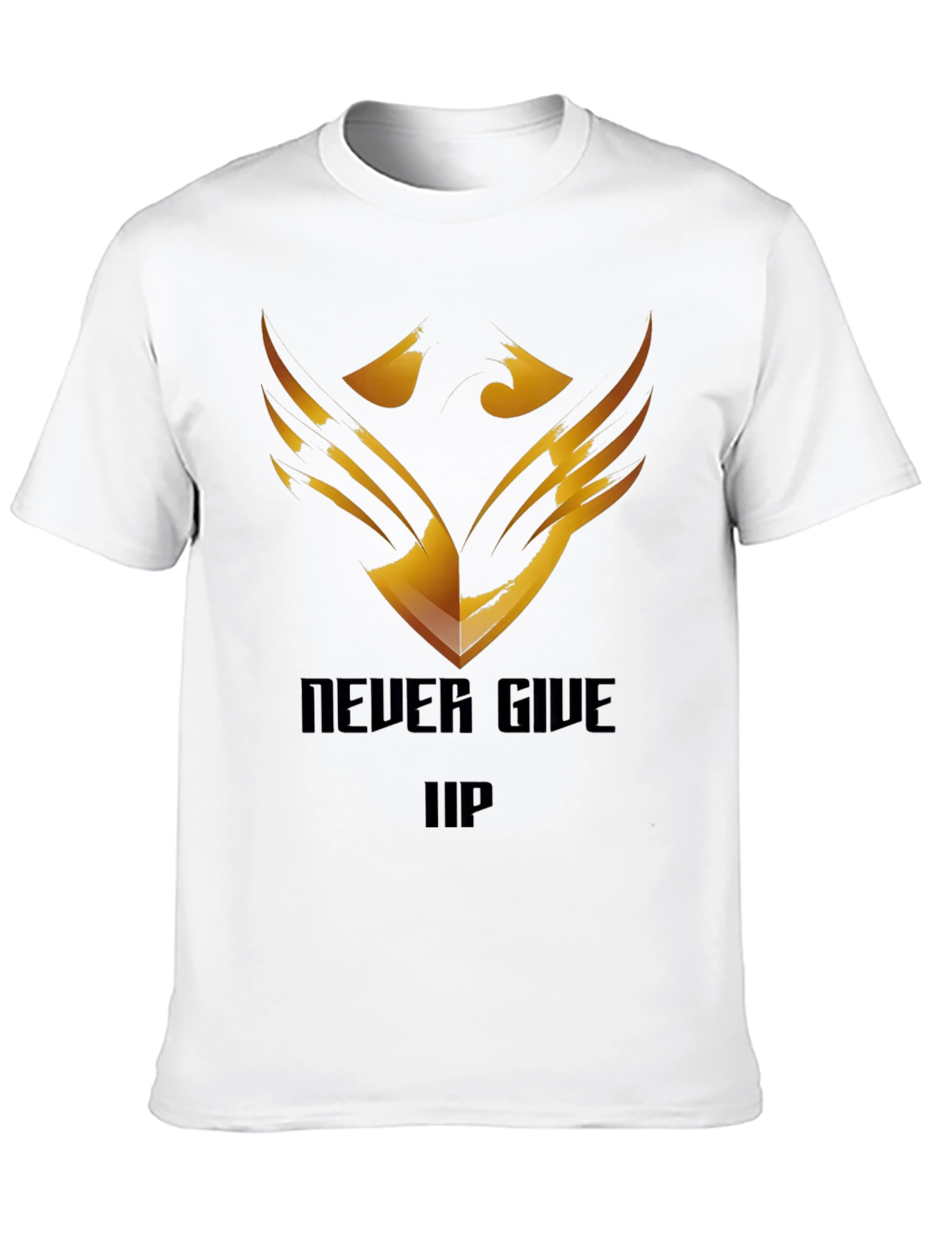 Never Give Up Graphic Tee - Black