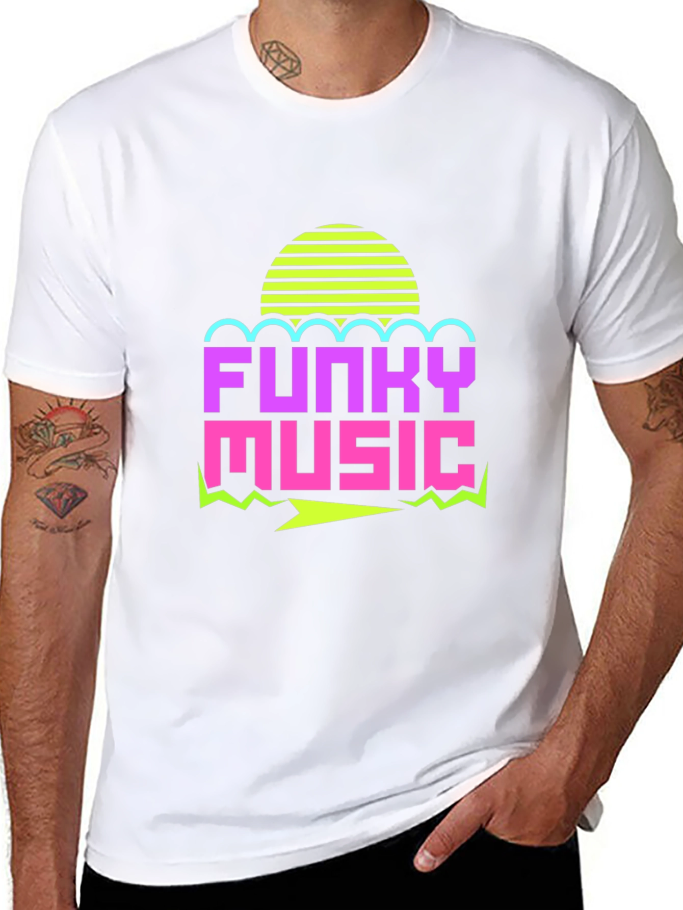 Funky Music Graphic Tee - Retro 80s Style T-Shirt