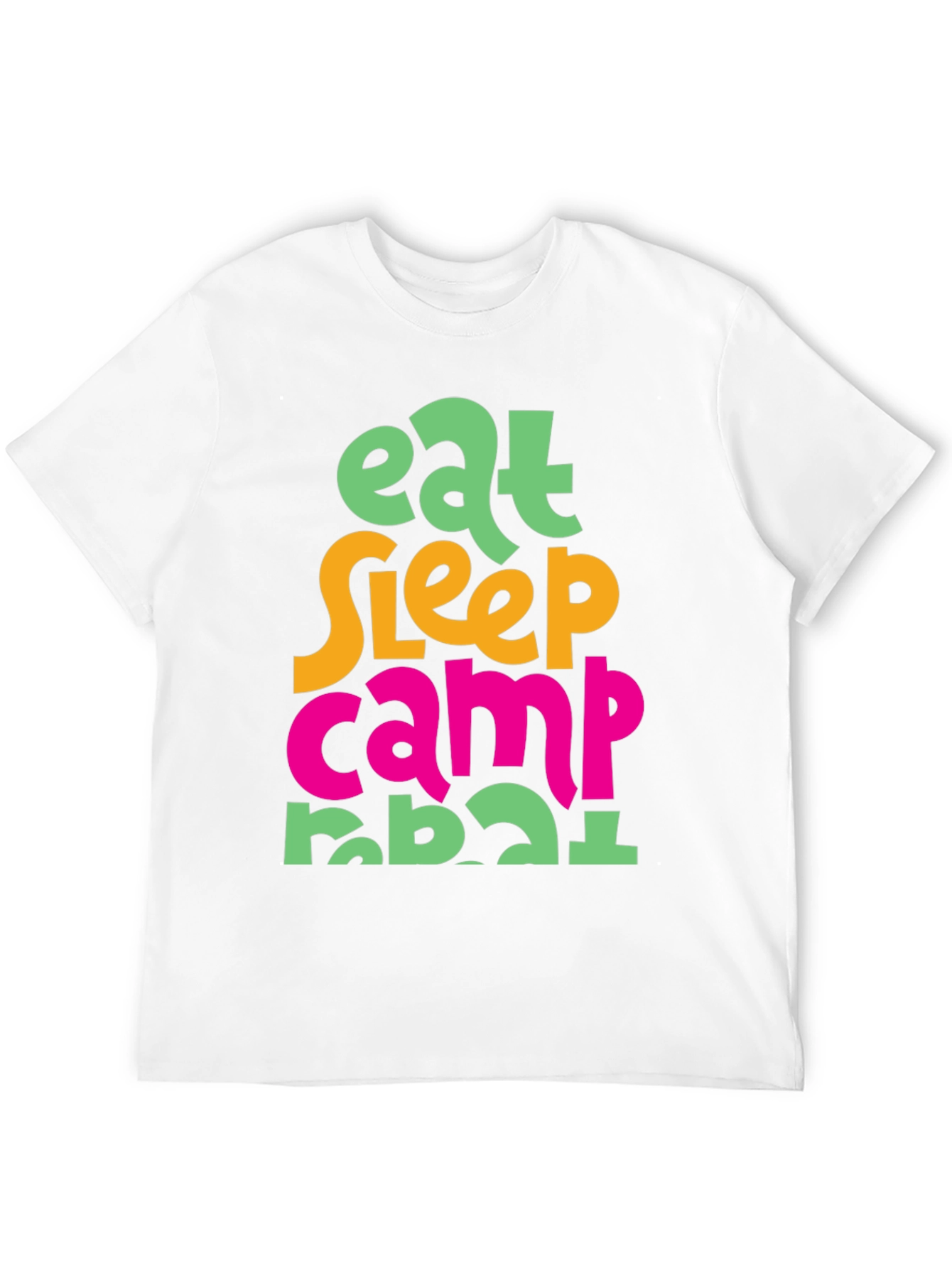 Eat Sleep Camp Repeat T-Shirt - Black Cotton Tee