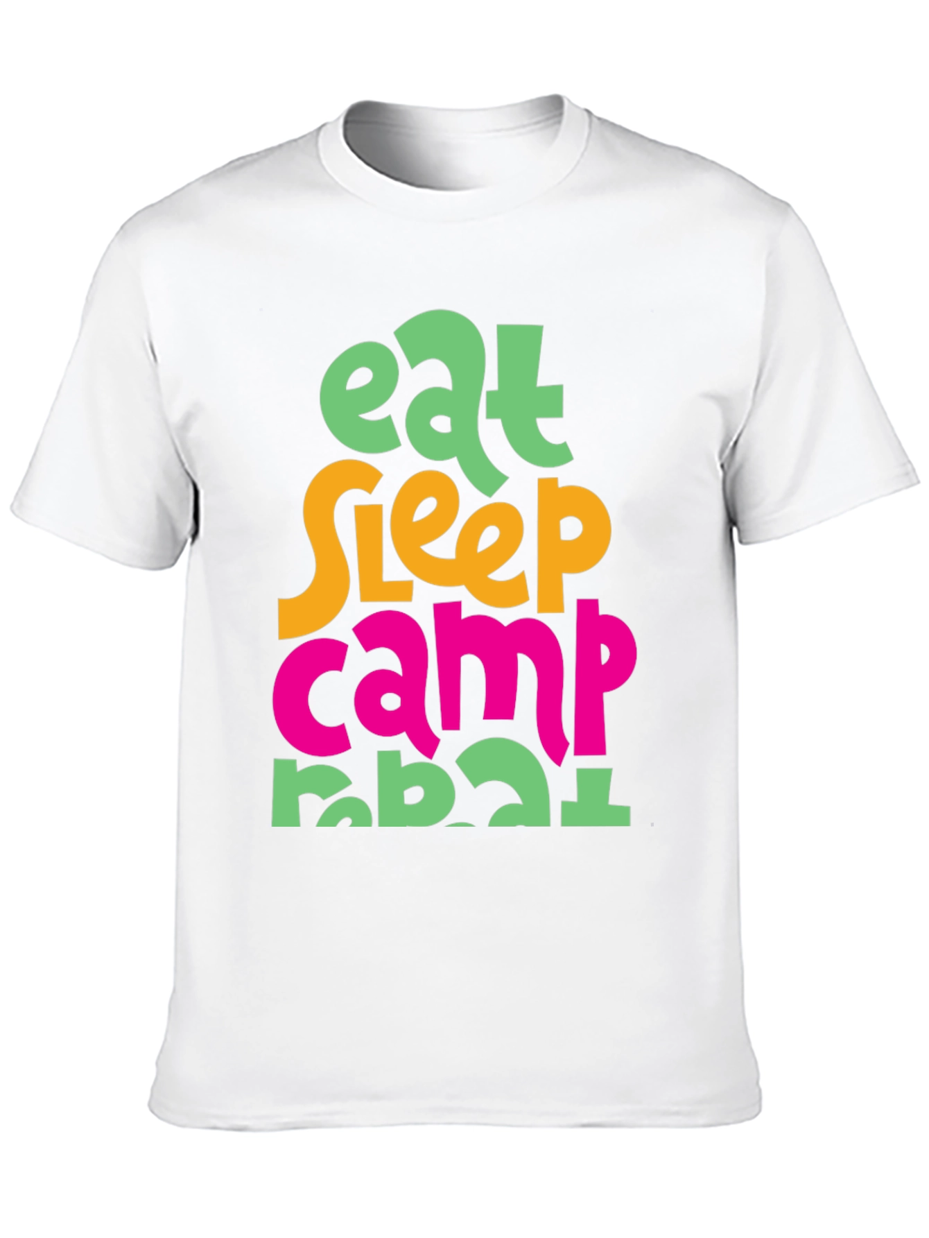 Eat Sleep Camp Repeat T-Shirt - Black Cotton Tee