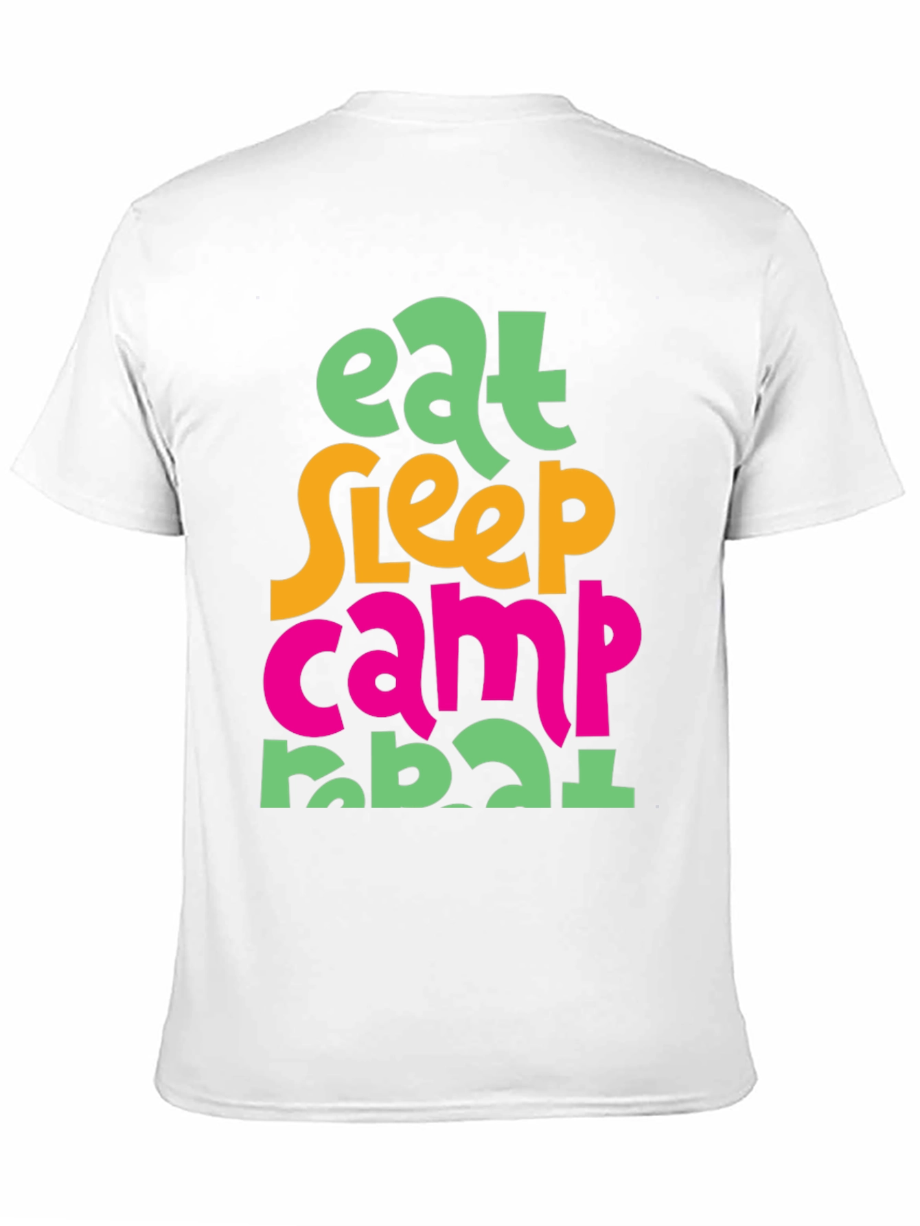 Eat Sleep Camp Repeat T-Shirt - Black Cotton Tee