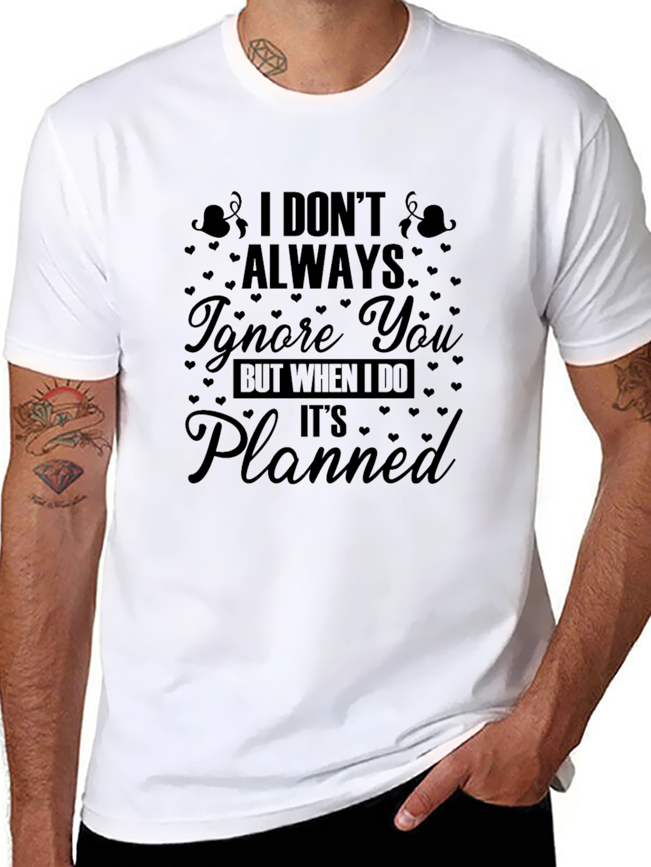 Funny I Dont Always Ignore You Black T-Shirt