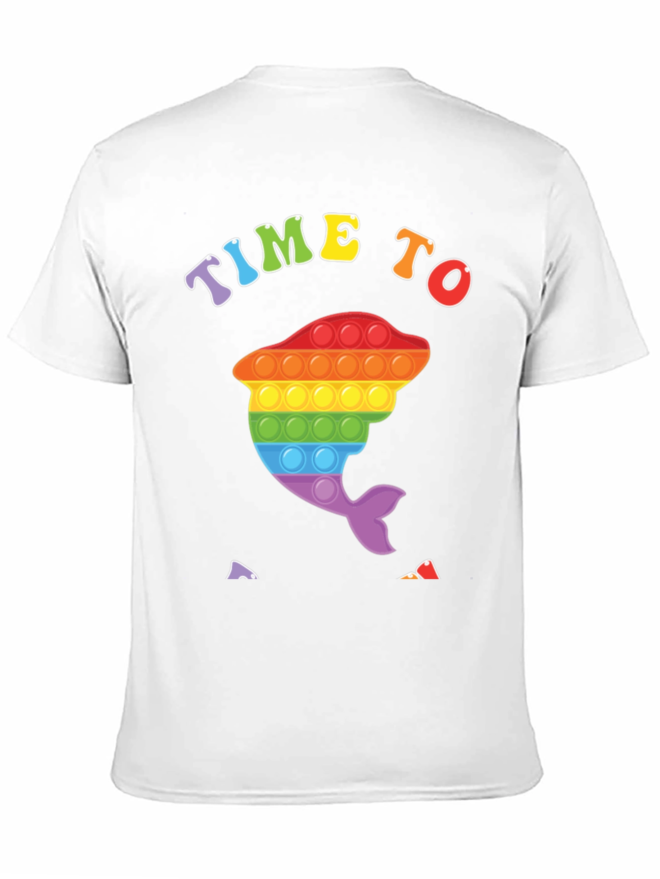 Time To Pop It: Rainbow Dolphin Graphic Tee
