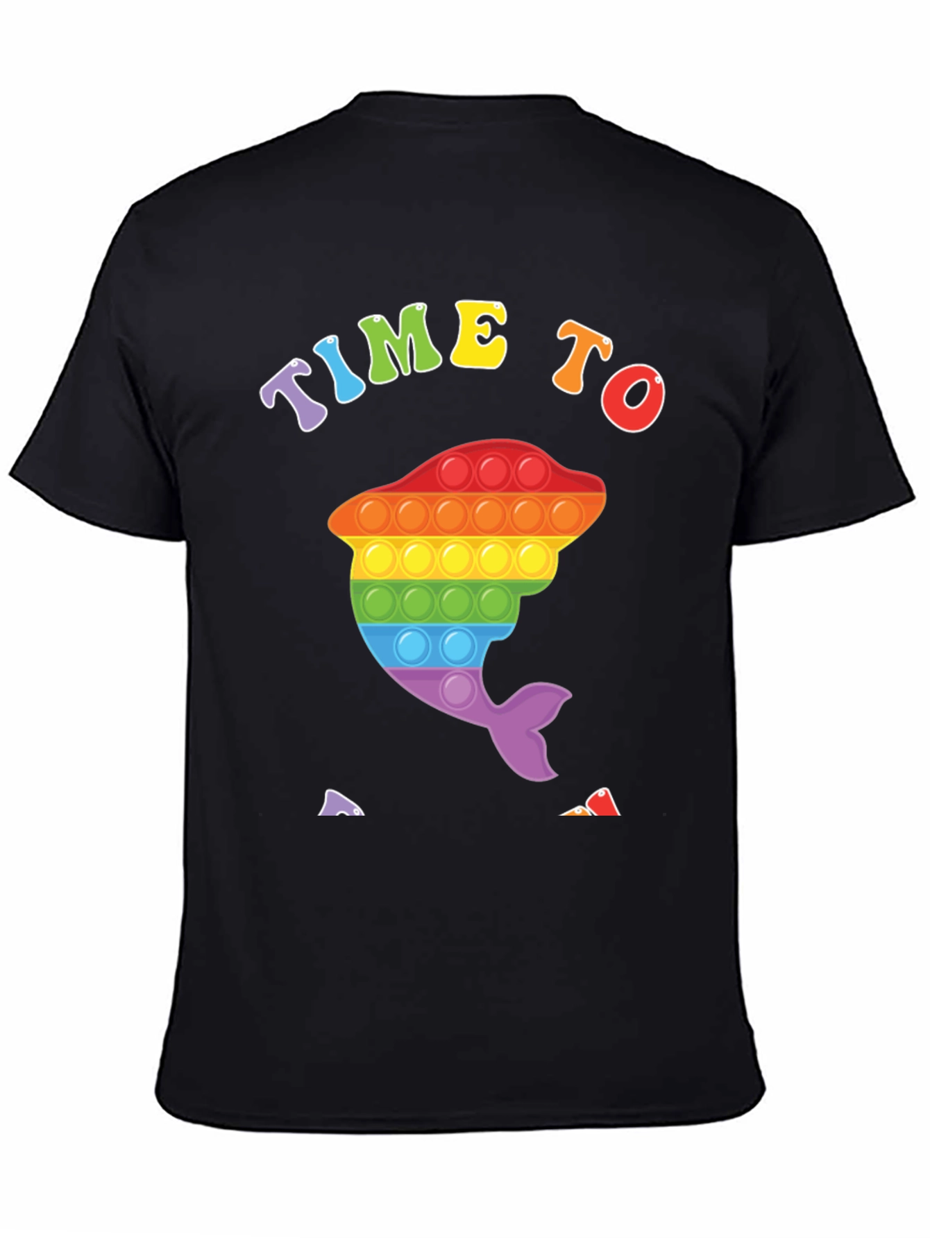 Time To Pop It: Rainbow Dolphin Graphic Tee