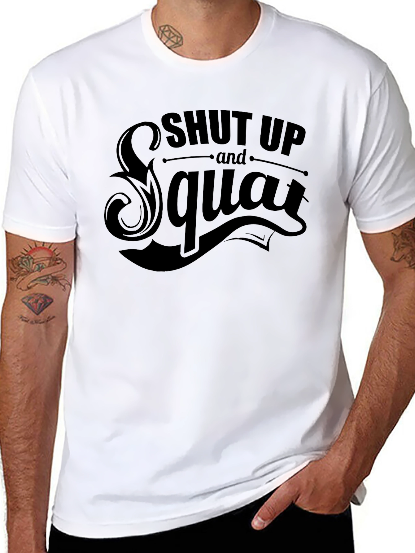 Shut Up and Squat Graphic T-Shirt - Black