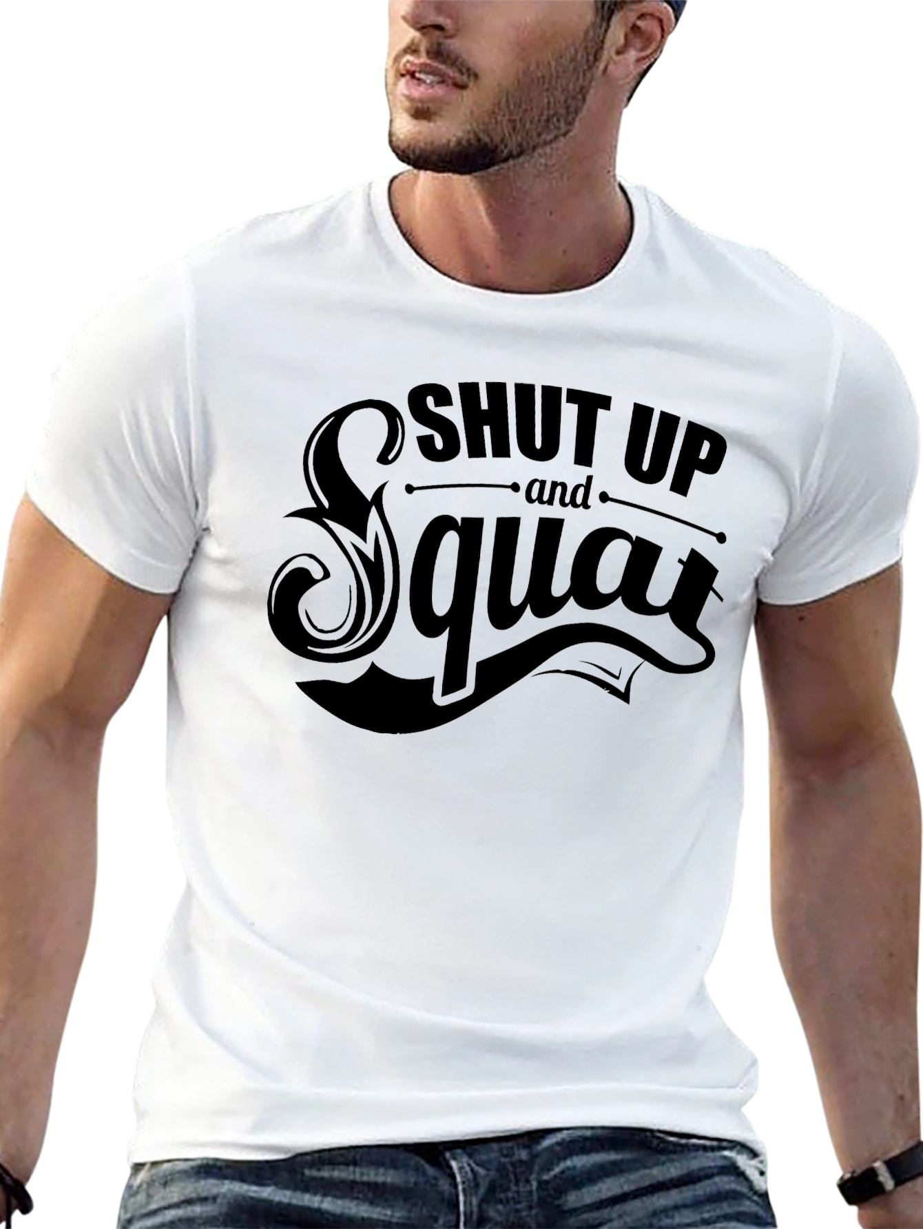 Shut Up and Squat Graphic T-Shirt - Black