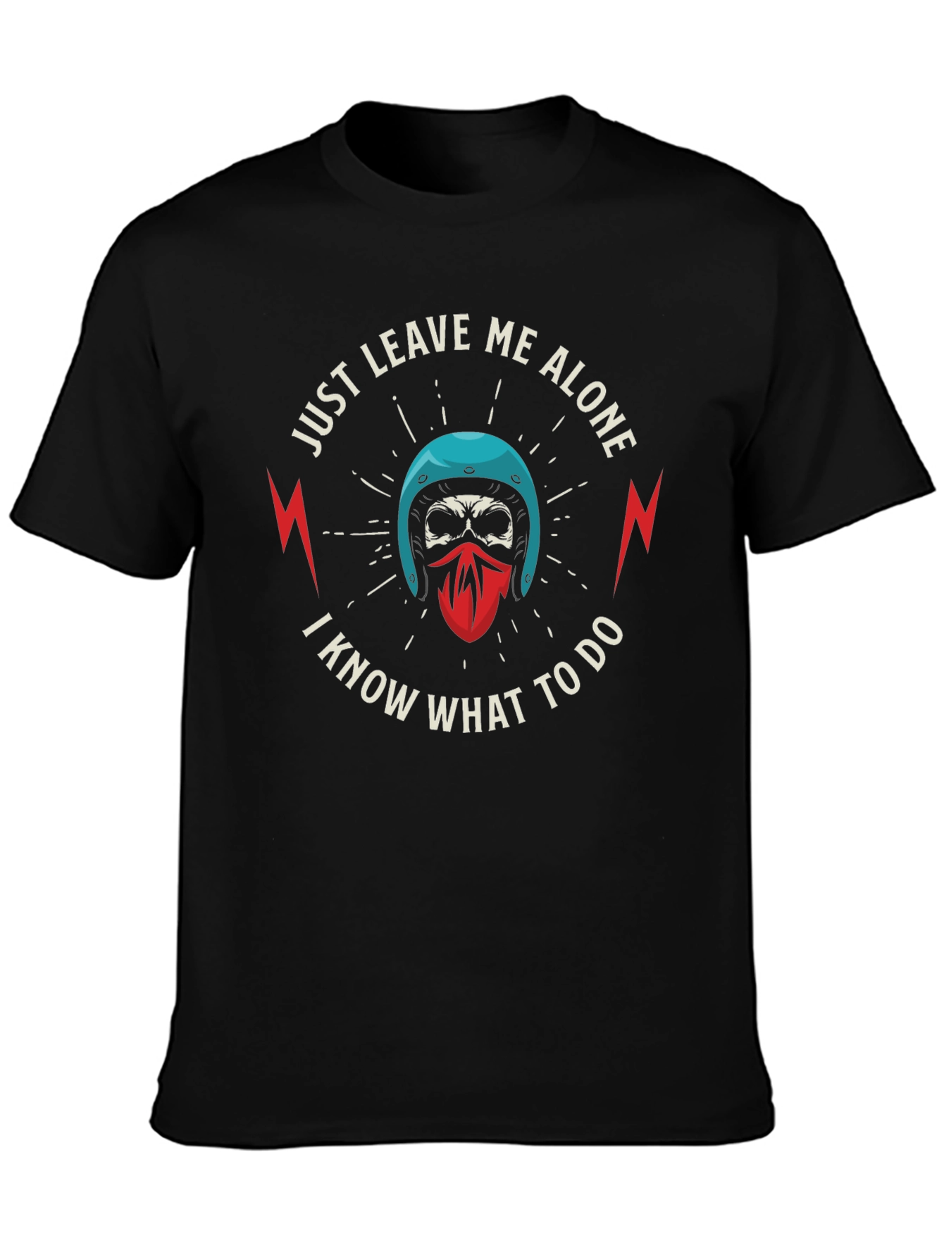 Just Leave Me Alone Skull Graphic T-Shirt