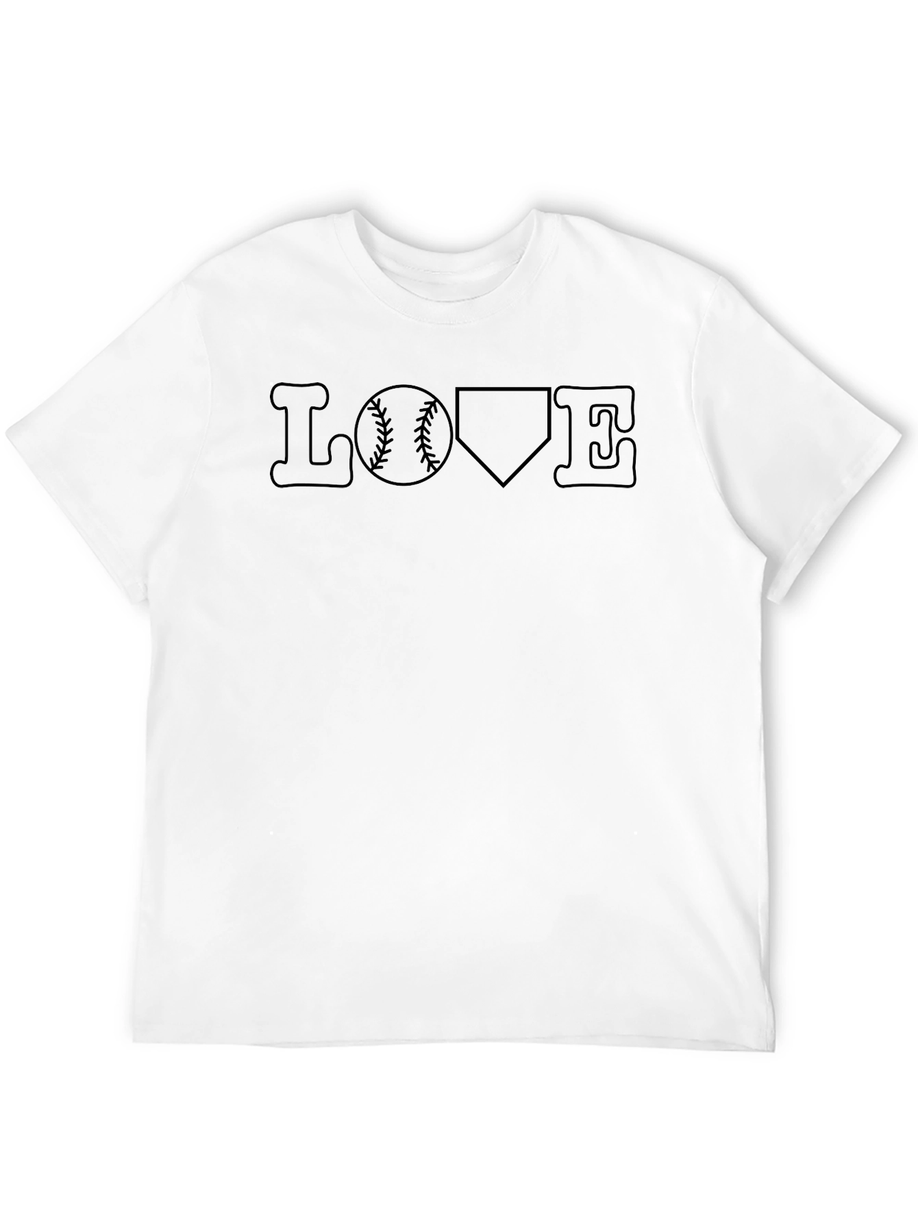 Baseball Love T-Shirt - Black Casual Tee