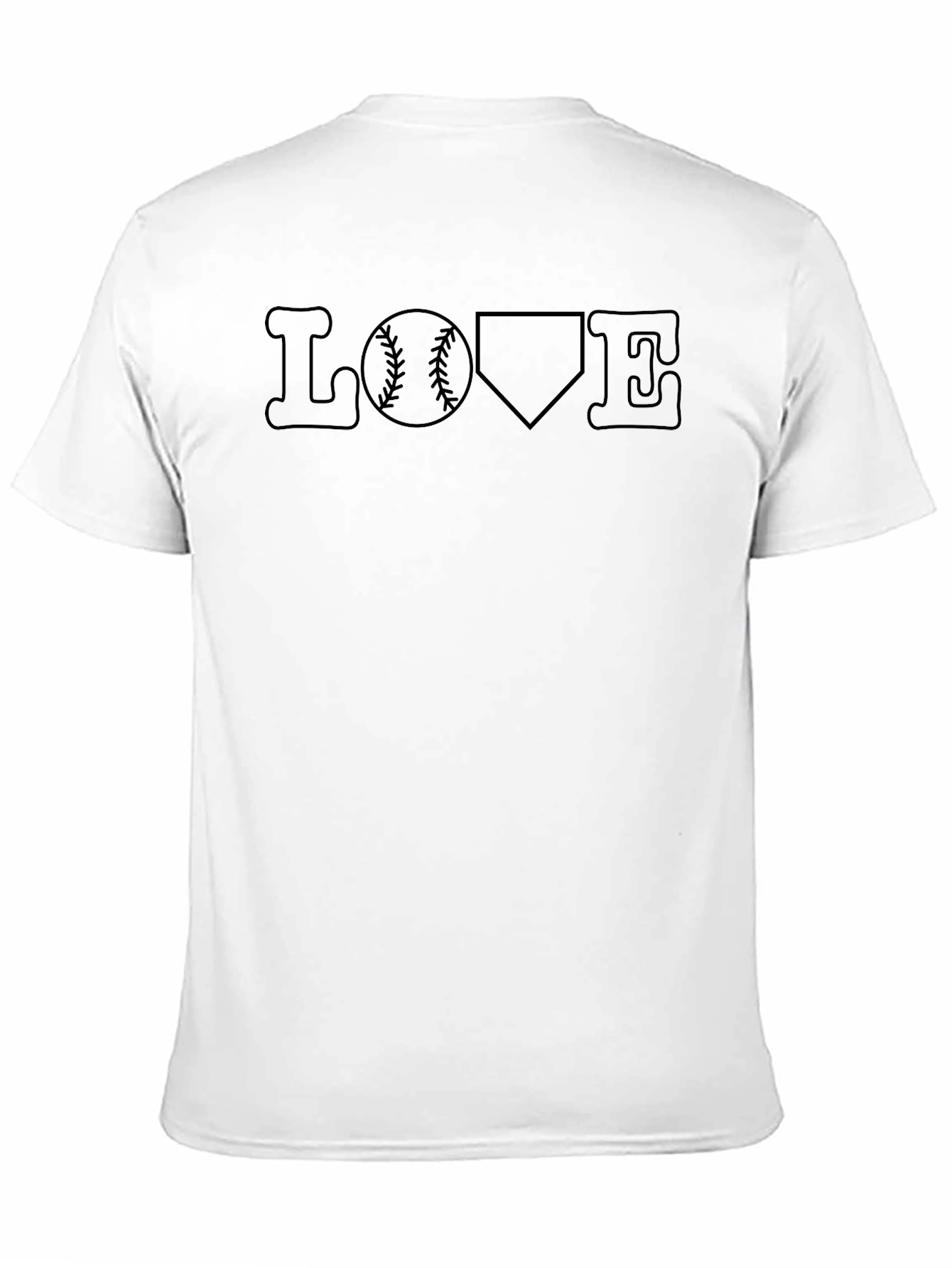 Baseball Love T-Shirt - Black Casual Tee