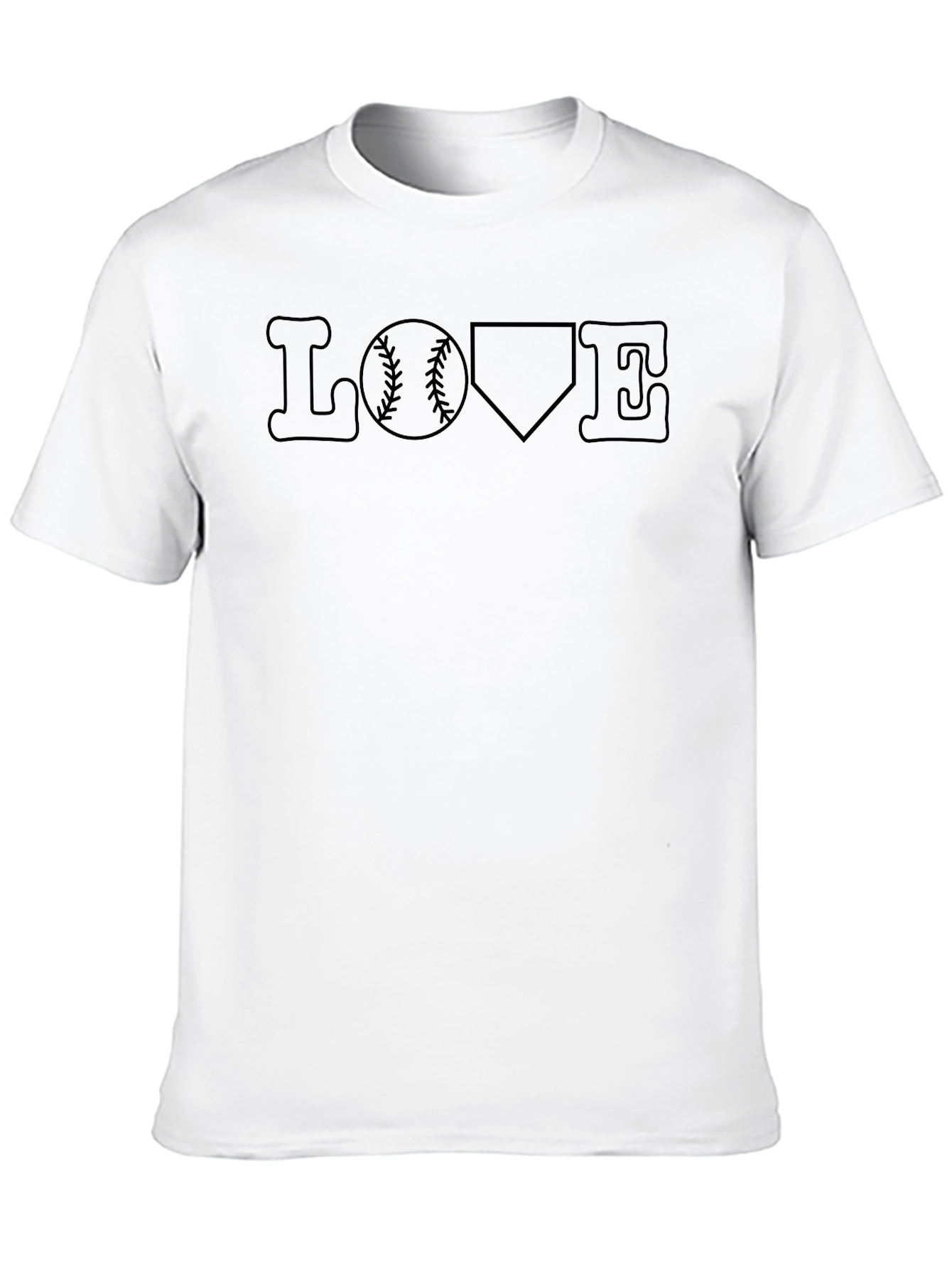 Baseball Love T-Shirt - Black Casual Tee