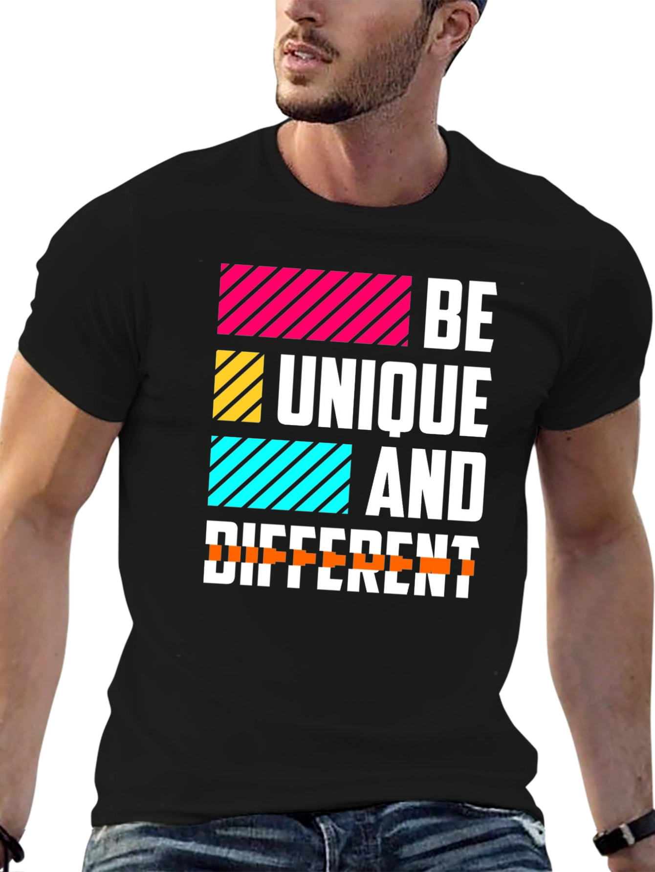Be Unique And Different Black T-Shirt