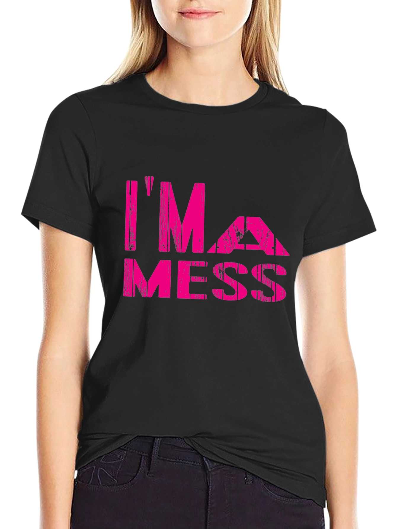 Im A Mess Distressed Graphic Tee
