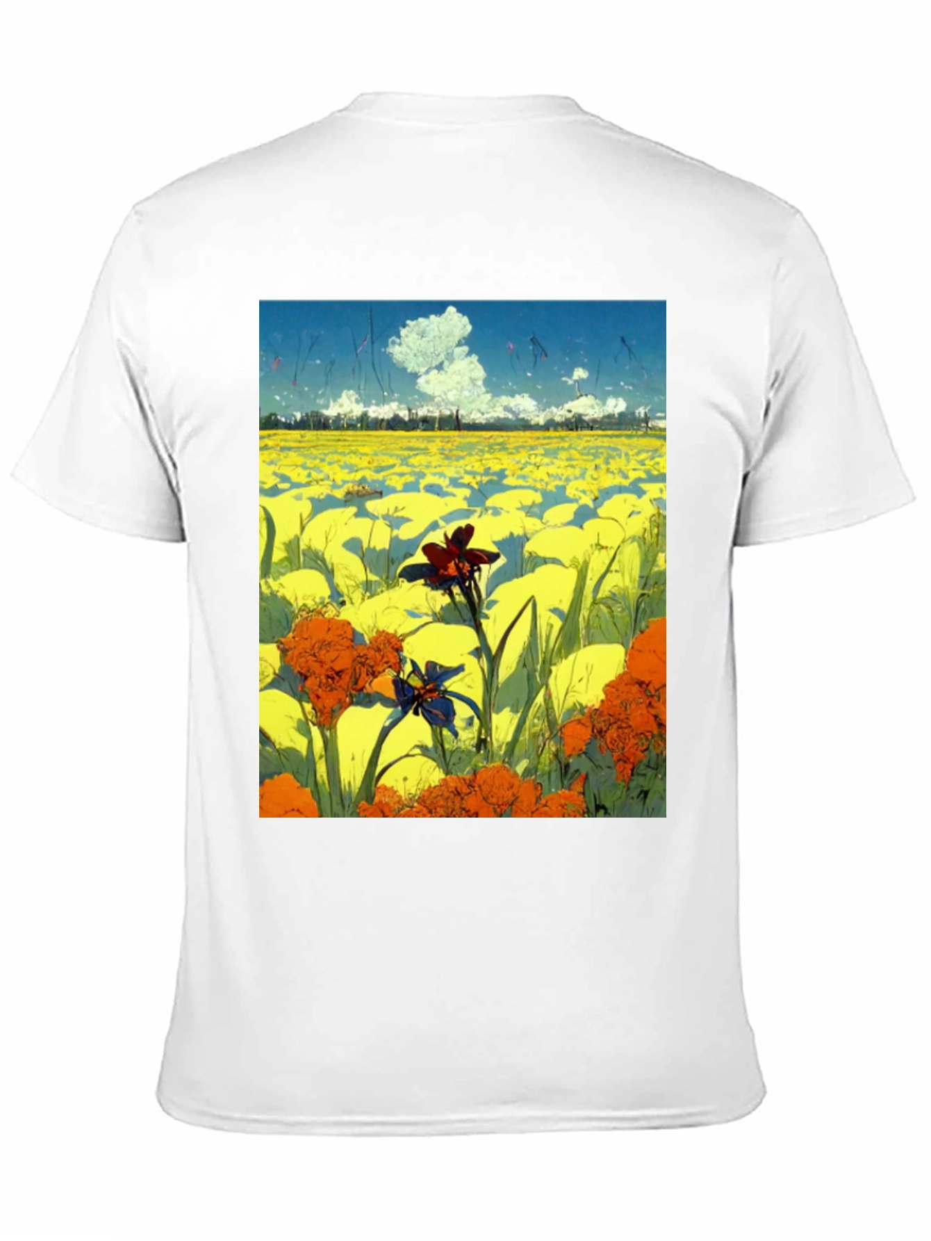 Floral Field Graphic Tee - Artistic Menswear