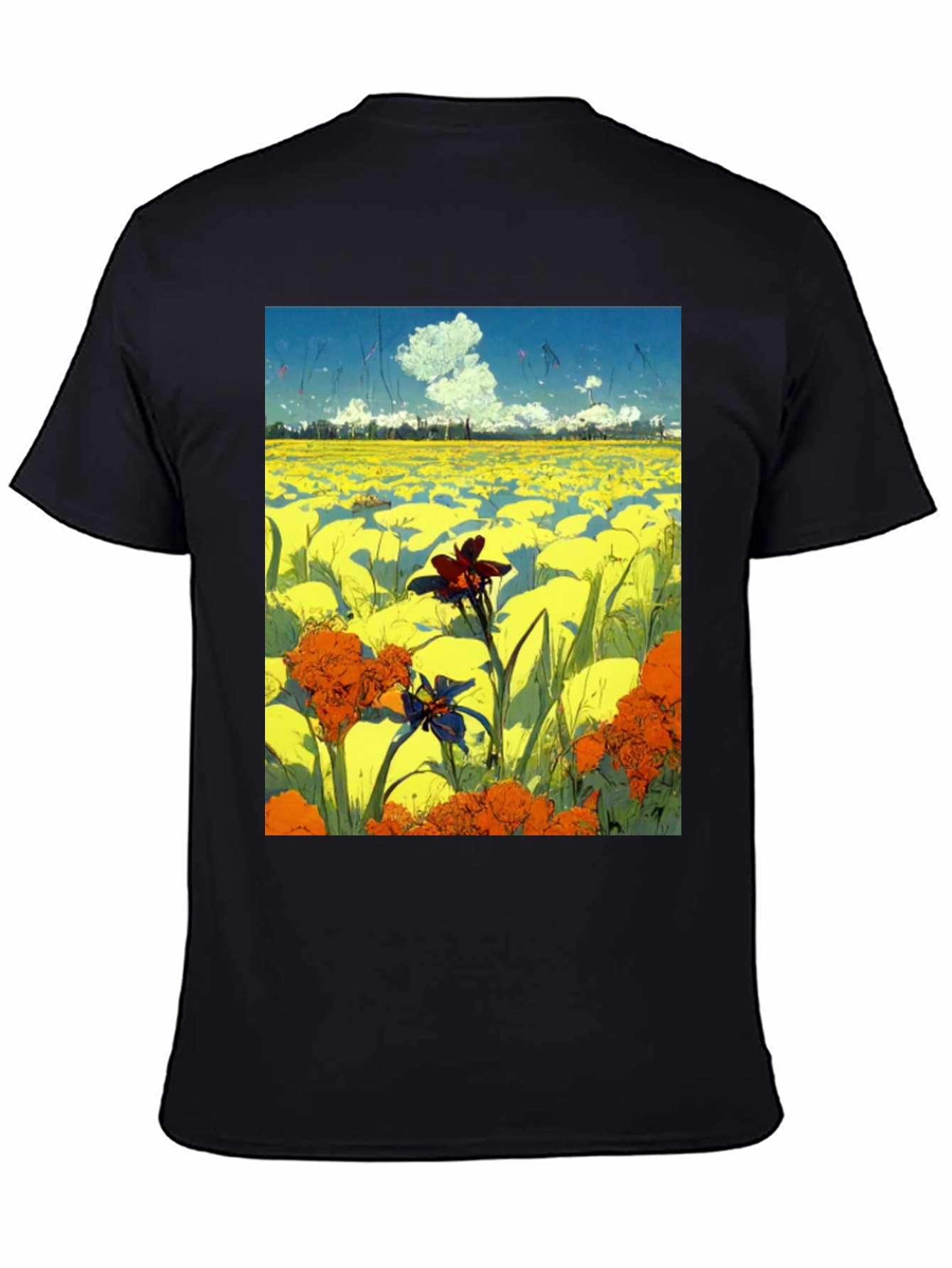 Floral Field Graphic Tee - Artistic Menswear
