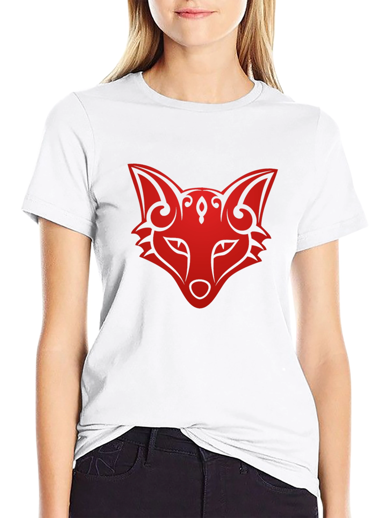 Fox Head Graphic Tee - Stylish Black T-Shirt
