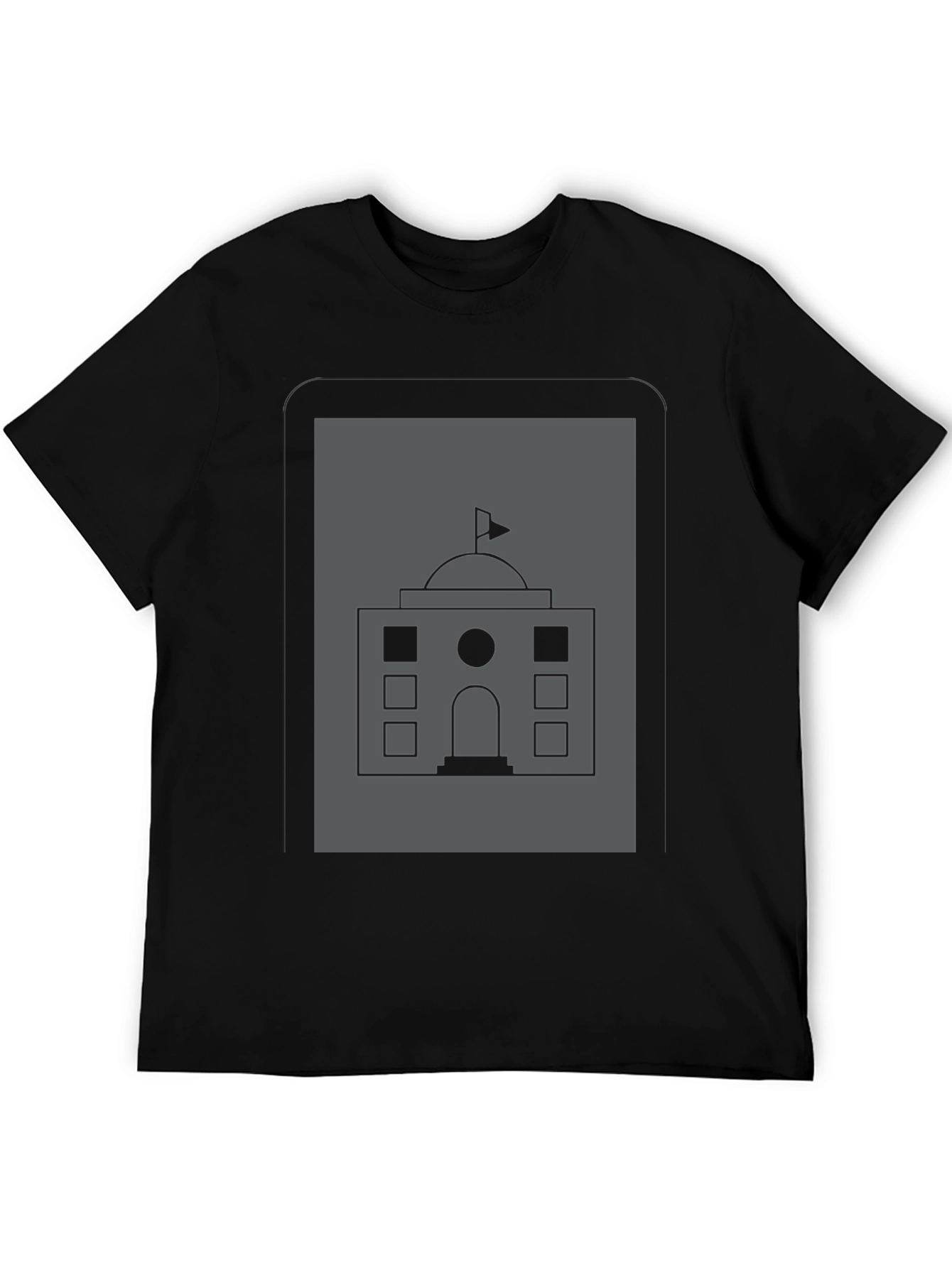 Architectural Graphic T-Shirt - Black Cotton Tee
