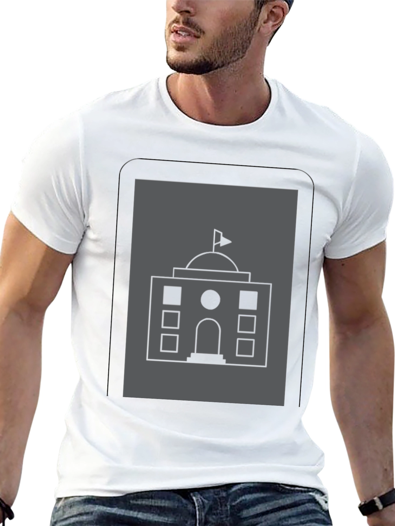 Architectural Graphic T-Shirt - Black Cotton Tee