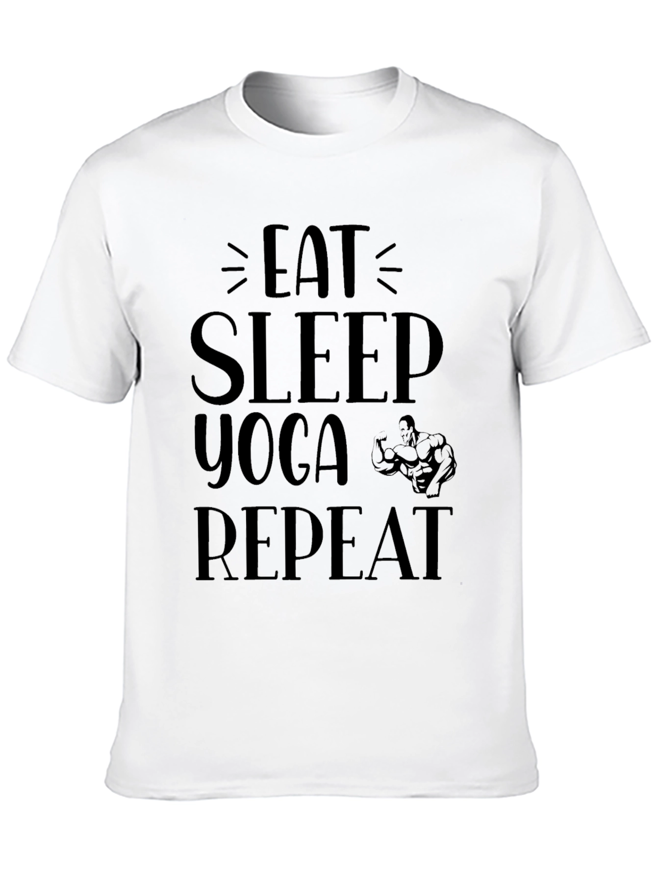Eat Sleep Yoga Repeat Black Graphic Tee