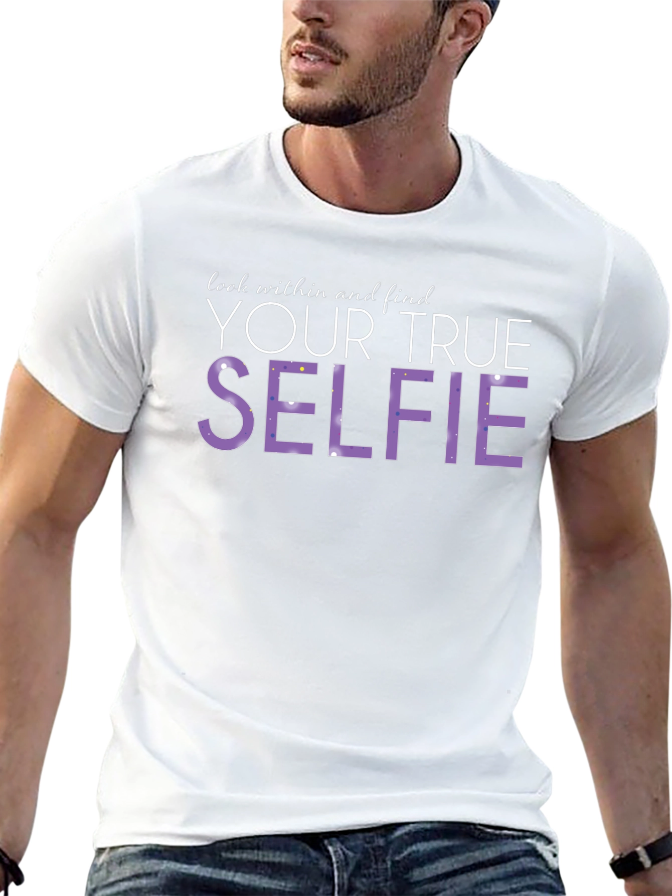 Look Within Your True Selfie Black T-Shirt