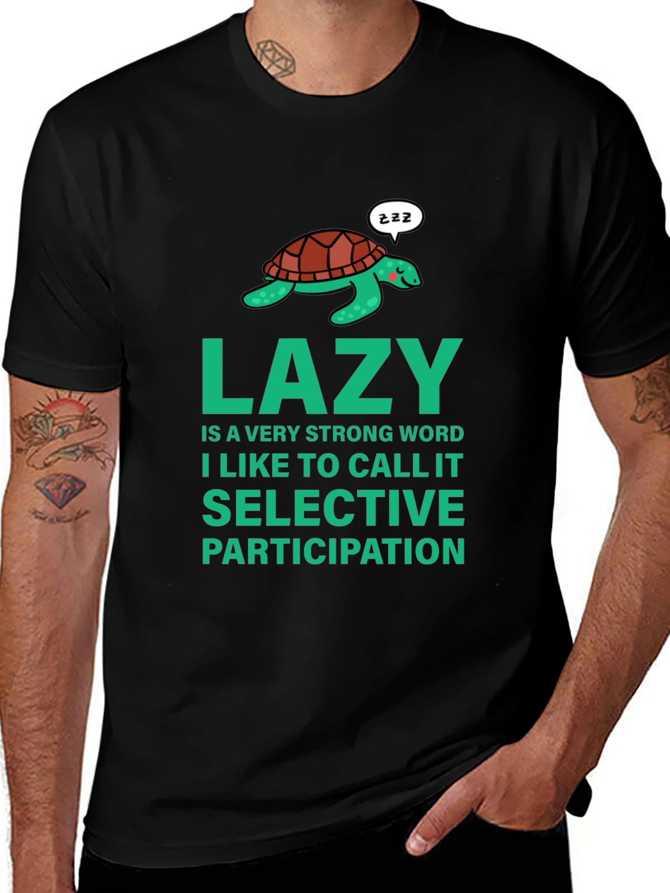 Lazy Turtle Graphic Tee - Selective Participation