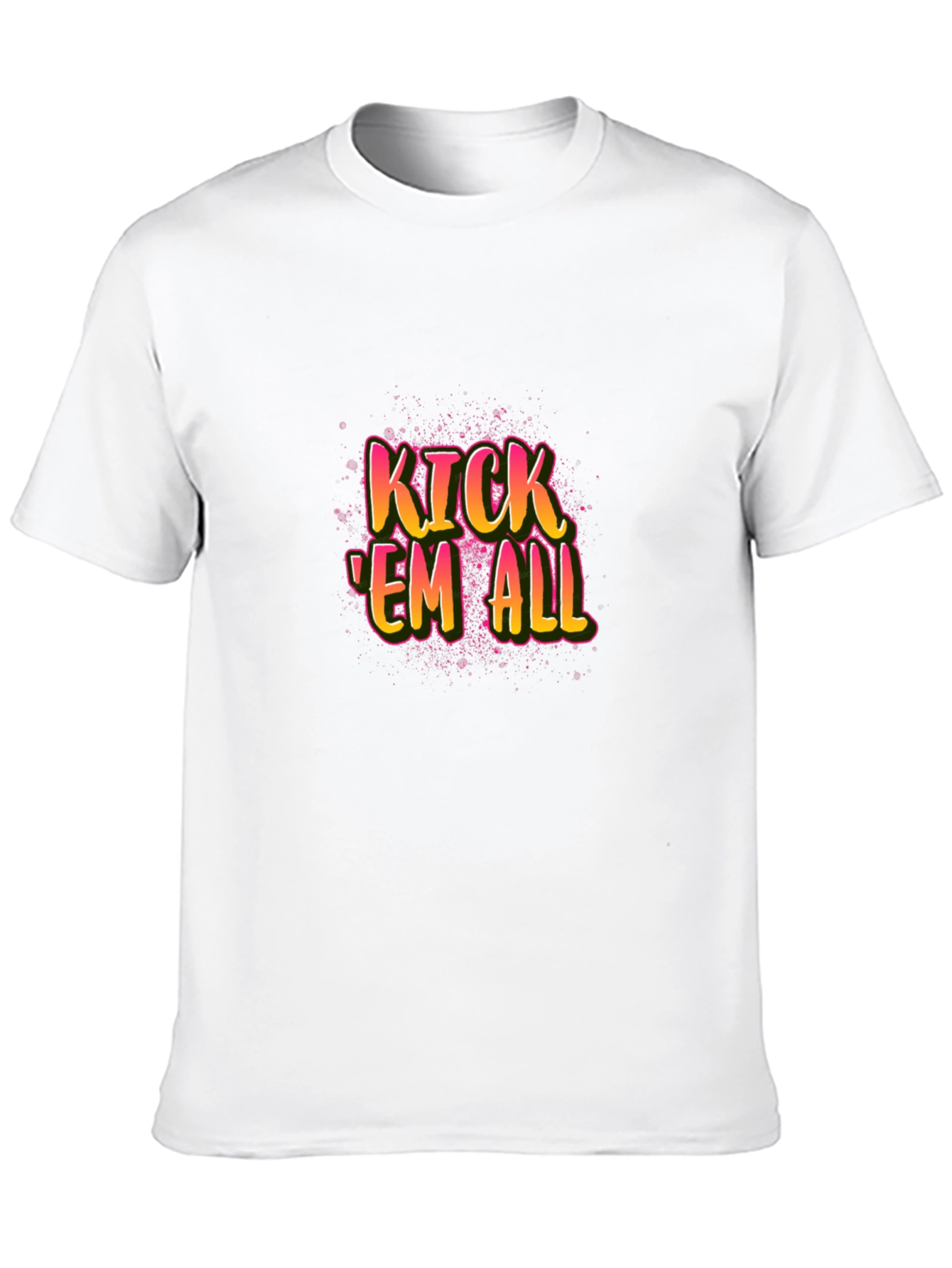 Kick Em All Graphic Tee - Black Cotton T-Shirt