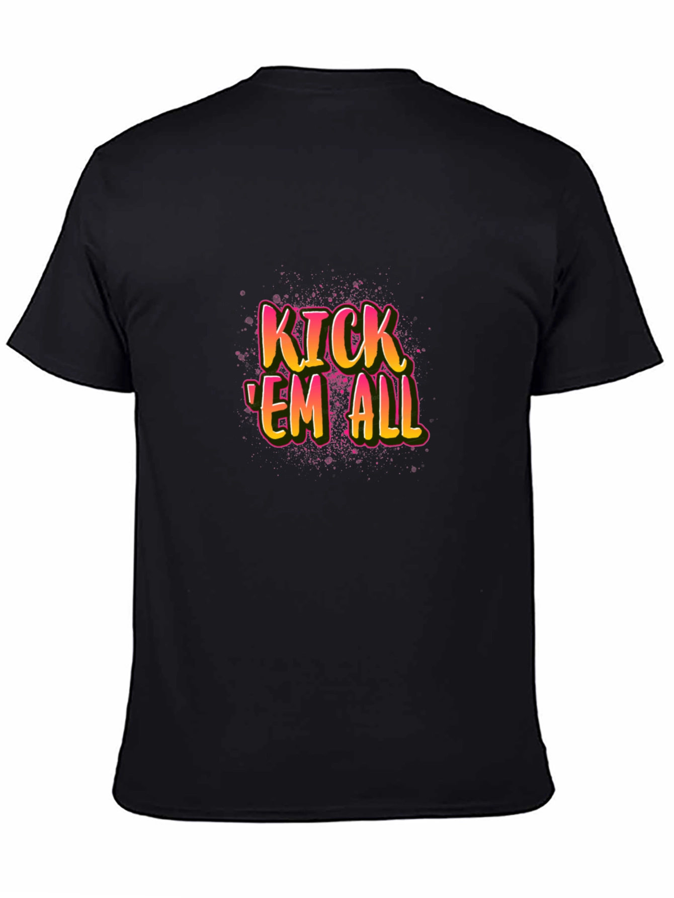 Kick Em All Graphic Tee - Black Cotton T-Shirt