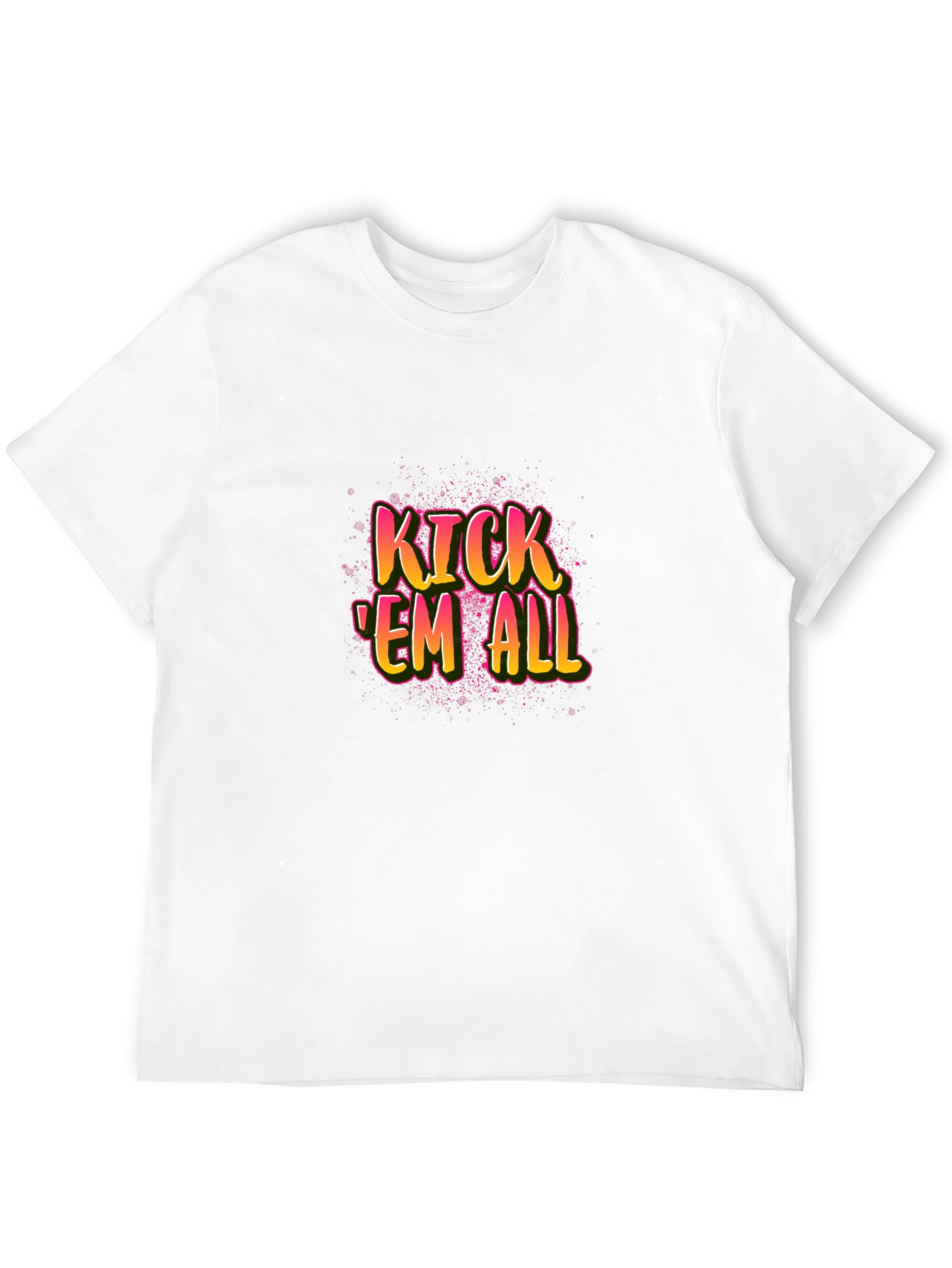 Kick Em All Graphic Tee - Black Cotton T-Shirt