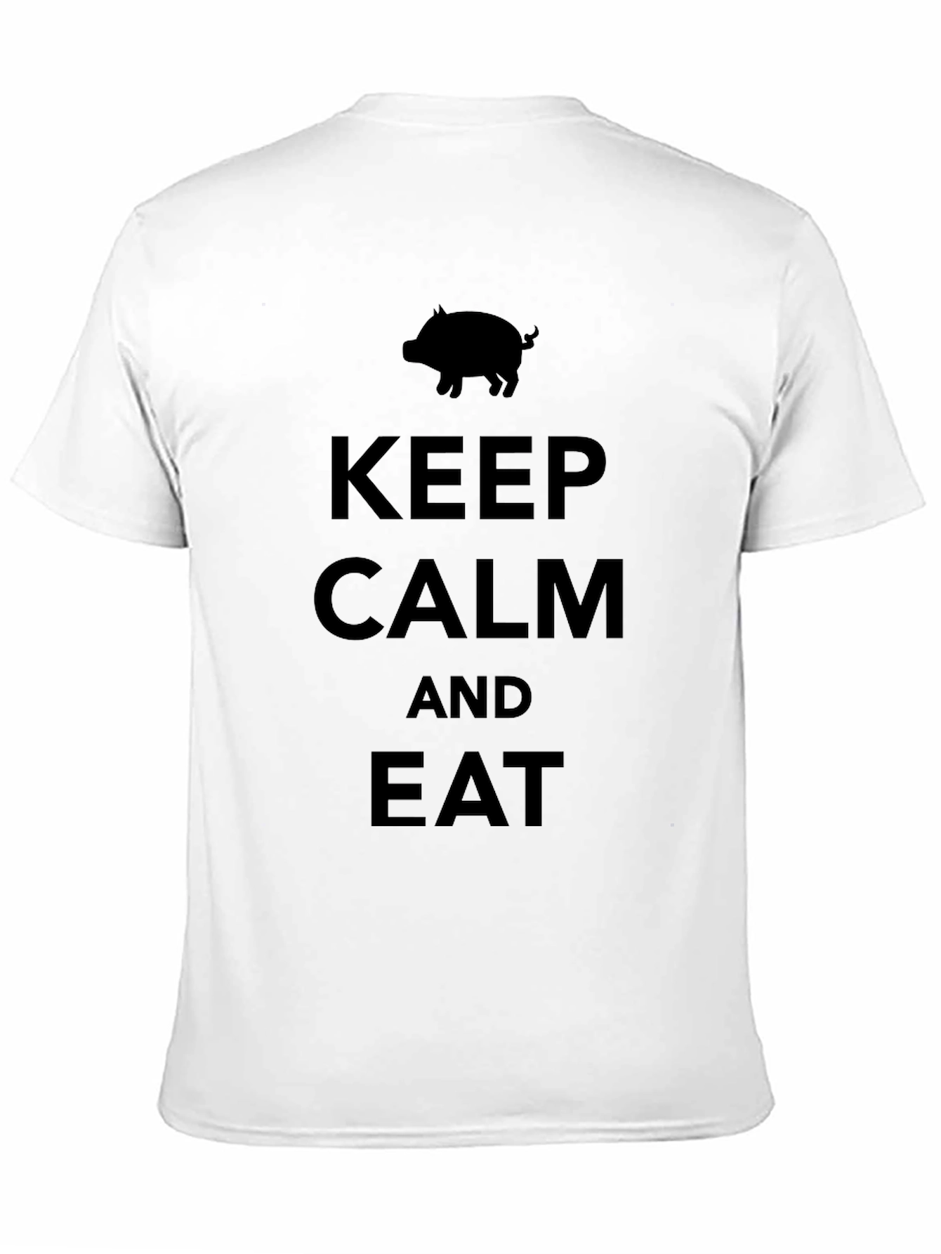 Keep Calm and Eat Pig Funny Black T-Shirt