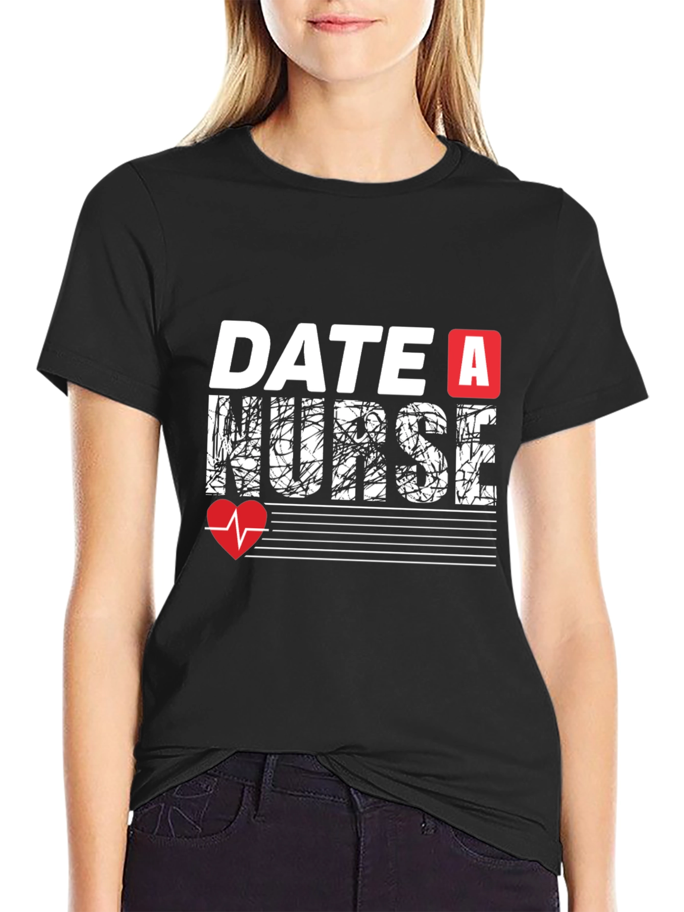 Date A Nurse Graphic T-Shirt - Black Cotton Tee