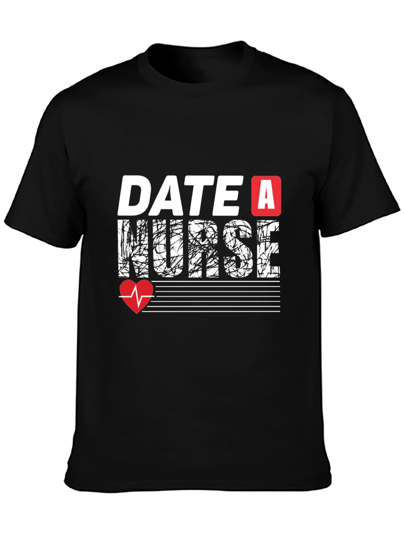 Date A Nurse Graphic T-Shirt - Black Cotton Tee