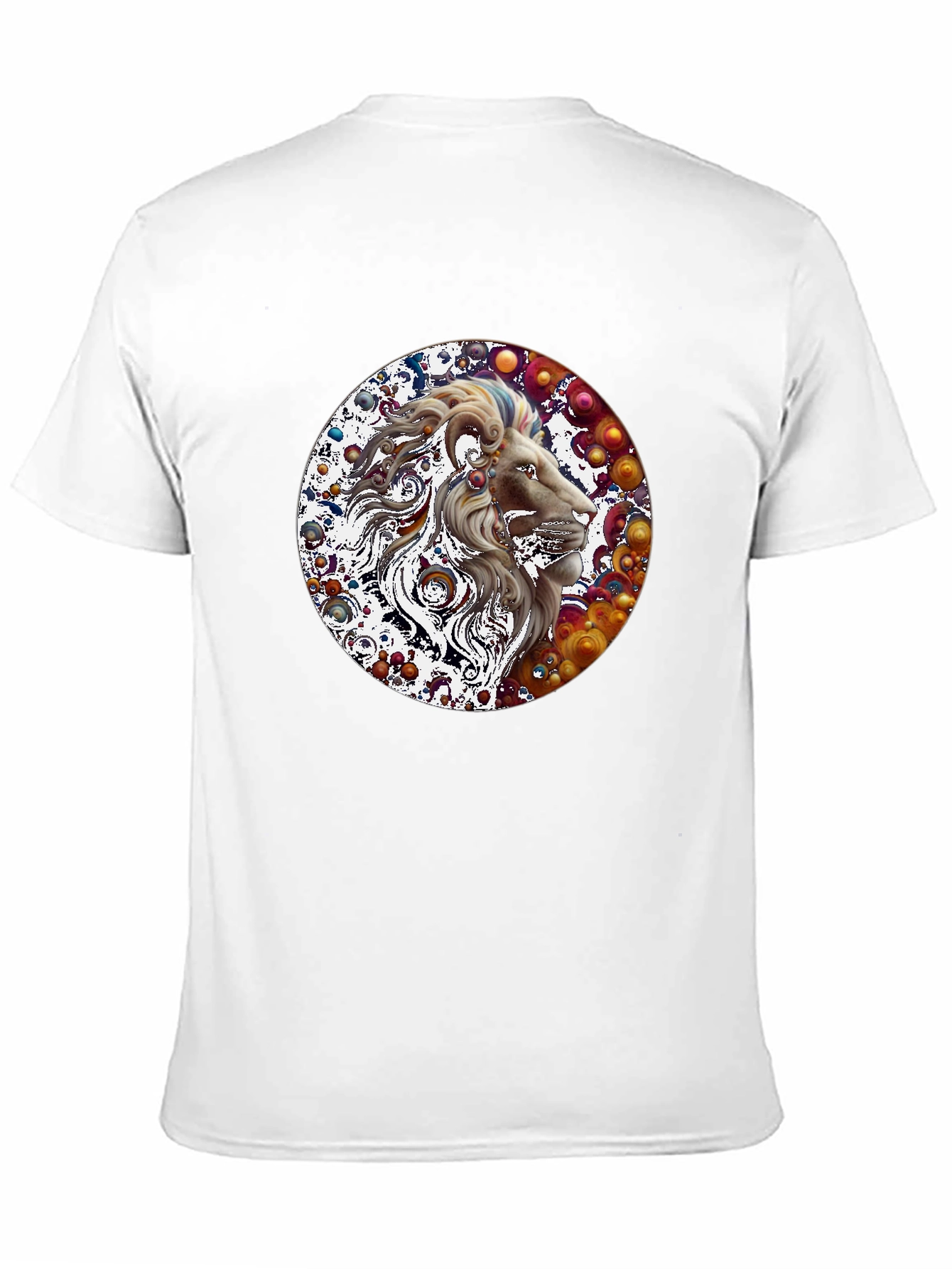 Lion Art Print Graphic Tee - Mens Black T-Shirt